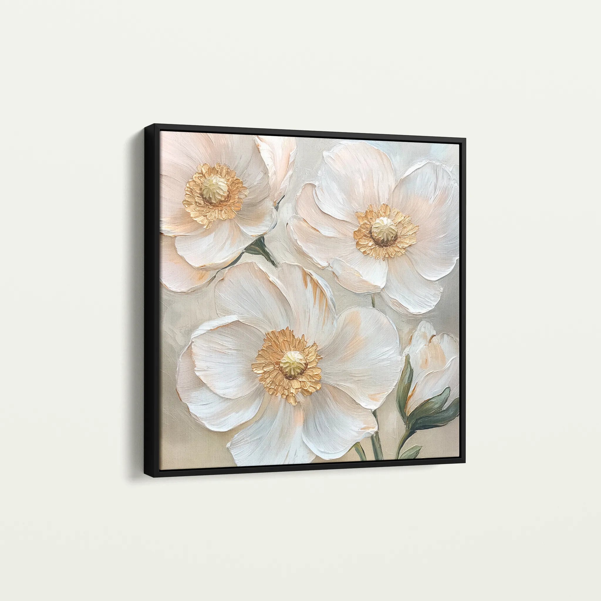 Floral 1385 Canvas Art 60 x 60 cm / Black