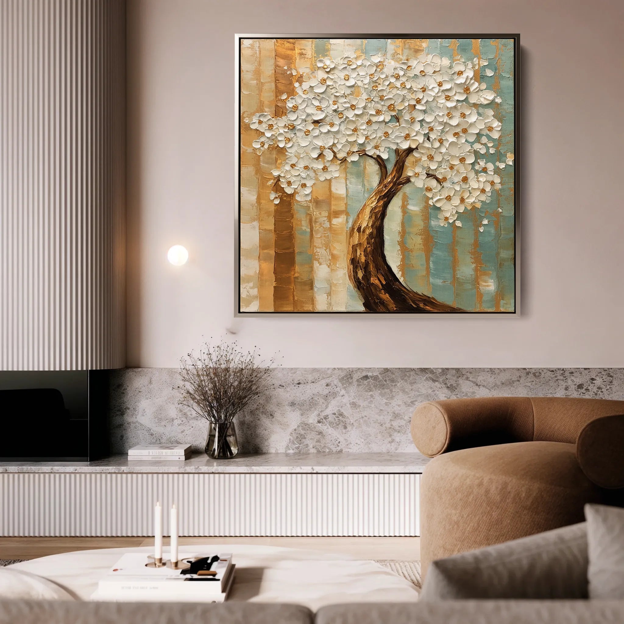 Floral 1386 Canvas Art 60 x 60 cm / Black