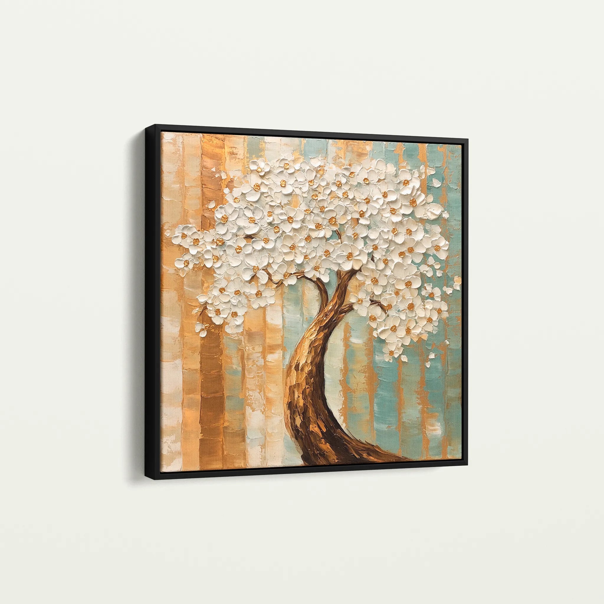 Floral 1386 Canvas Art 60 x 60 cm / Black