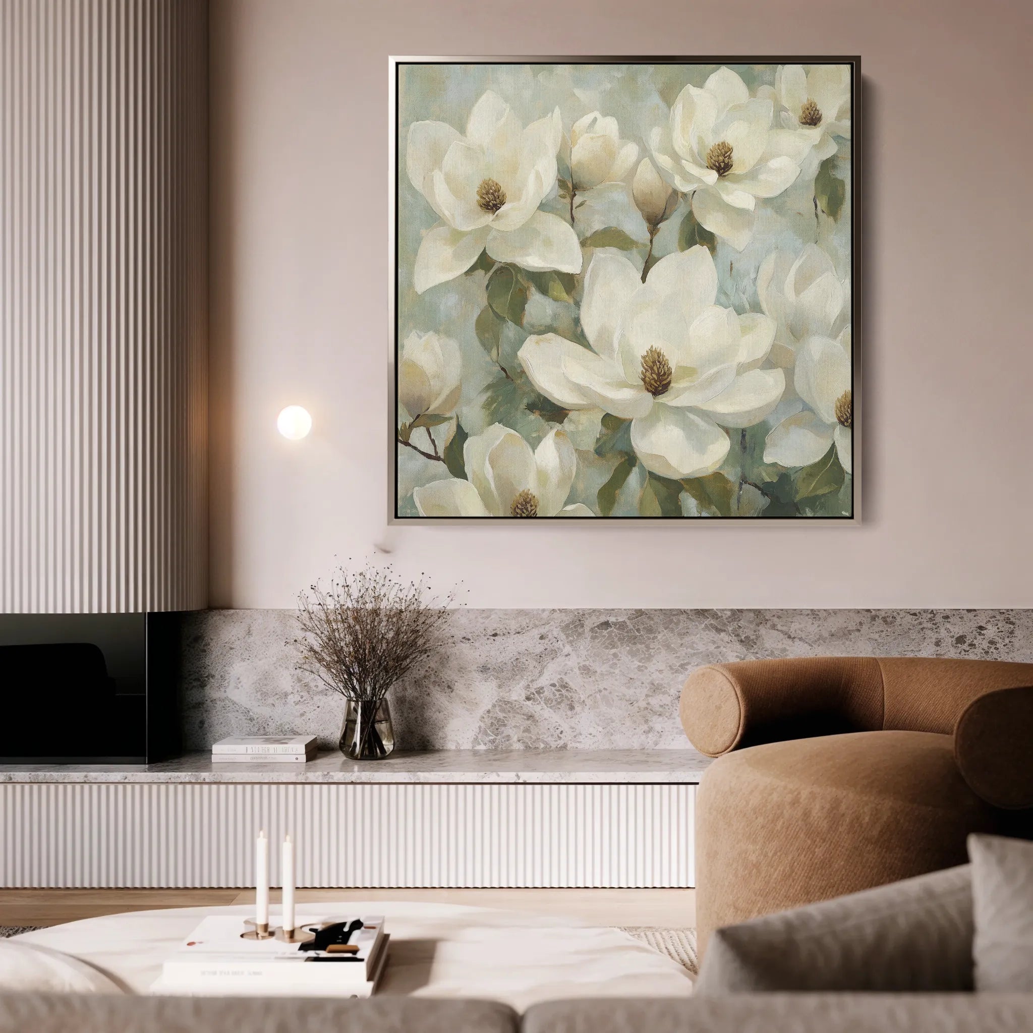 Floral 1387 Canvas Art 60 x 60 cm / Black