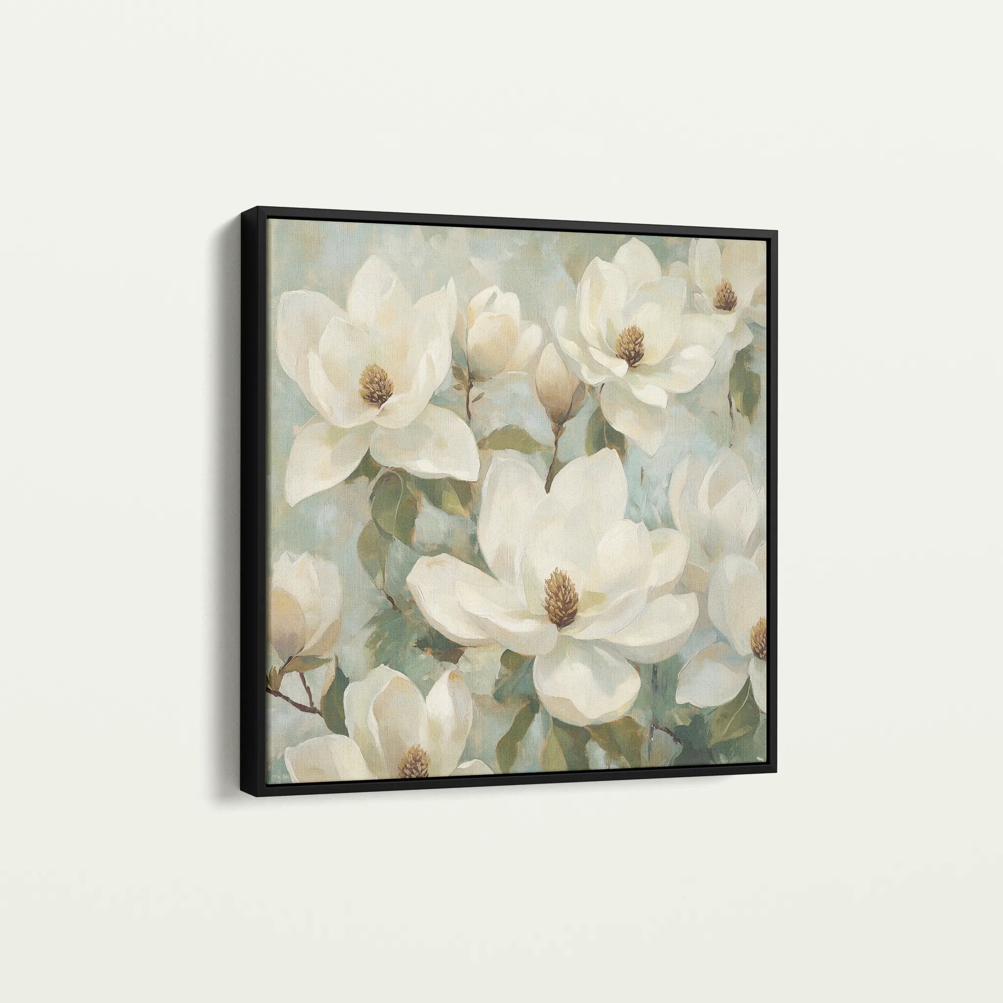 Floral 1387 Canvas Art 60 x 60 cm / Black