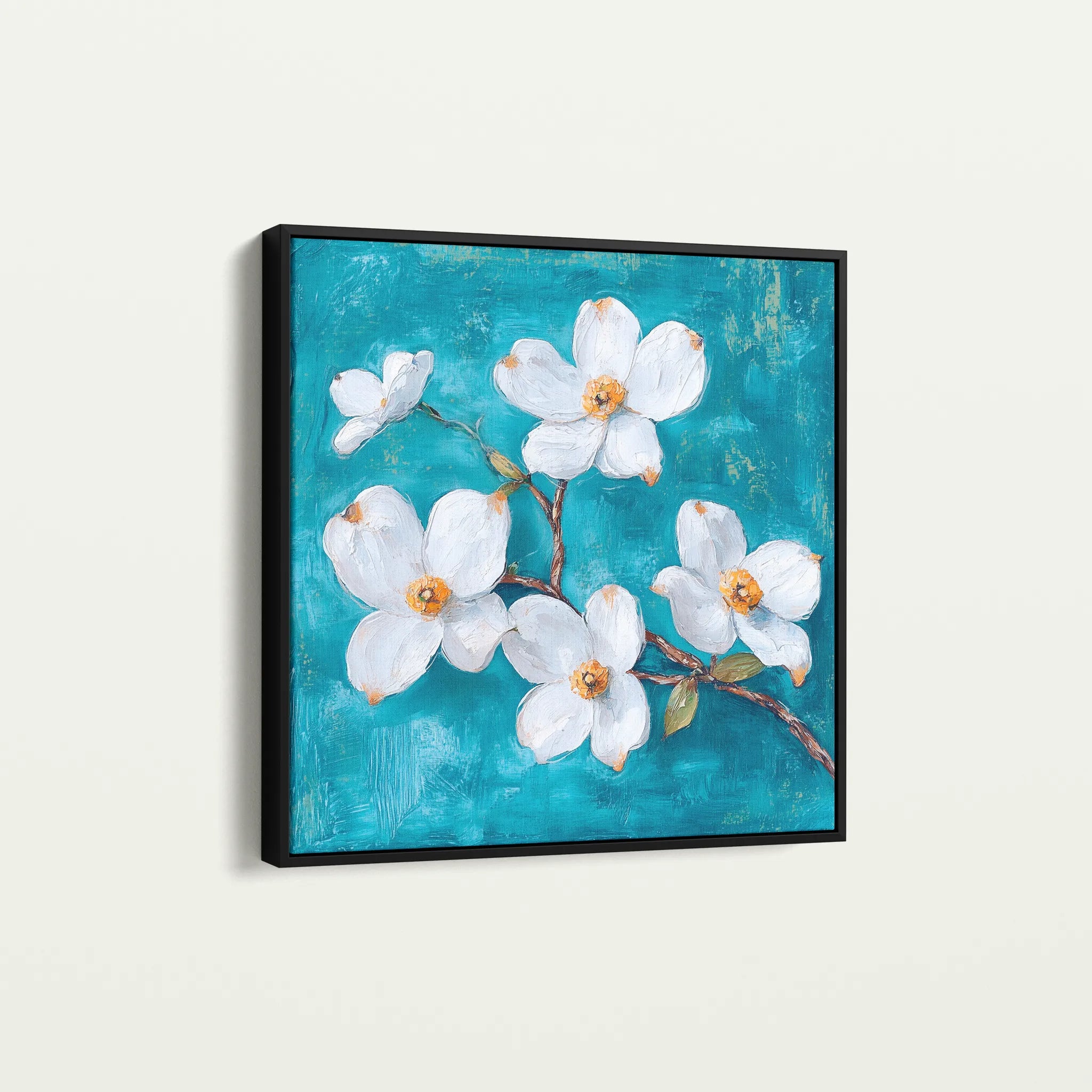 Floral 1389 Canvas Art 60 x 60 cm / Black