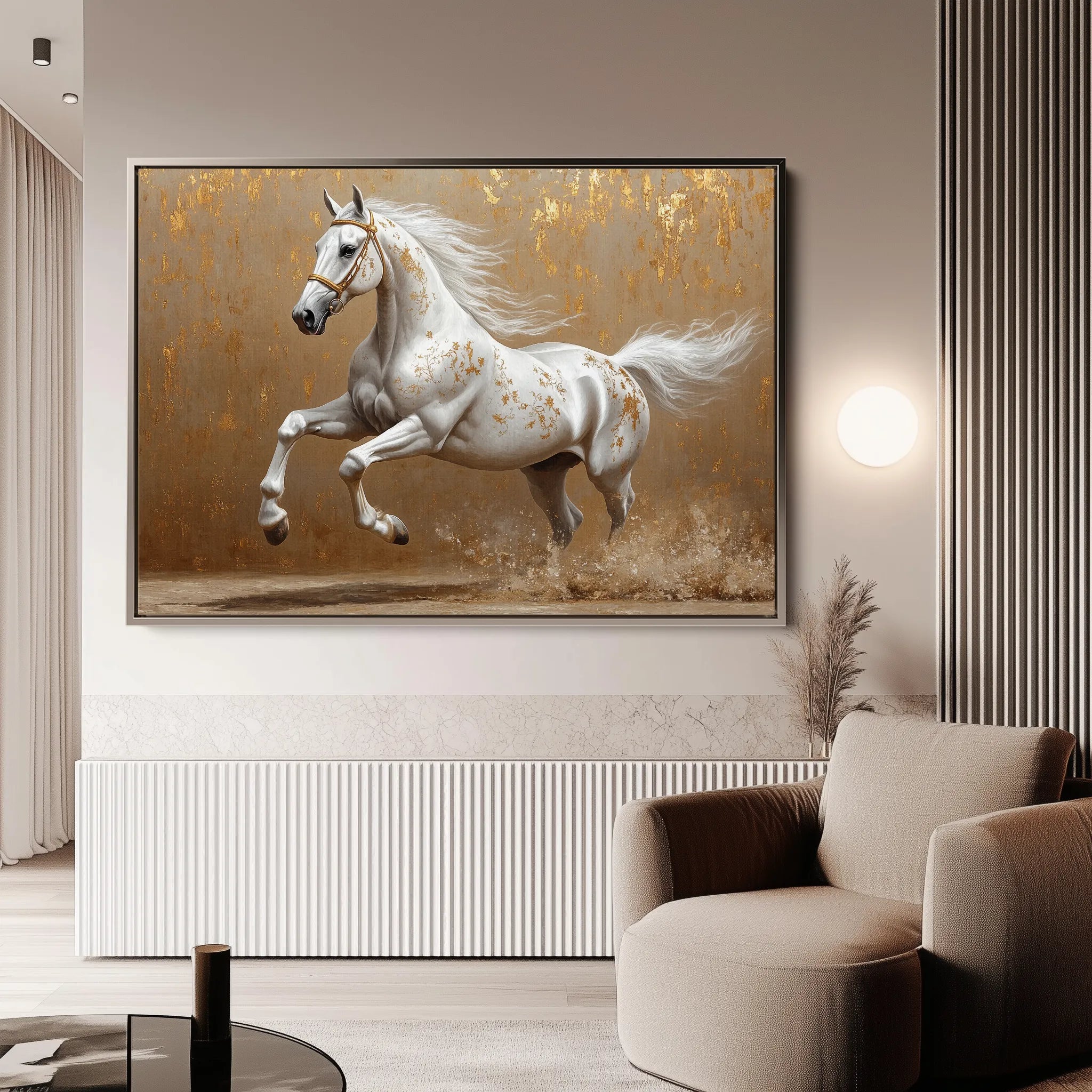 Horses 139 Canvas Art 60 x 40 cm / Black