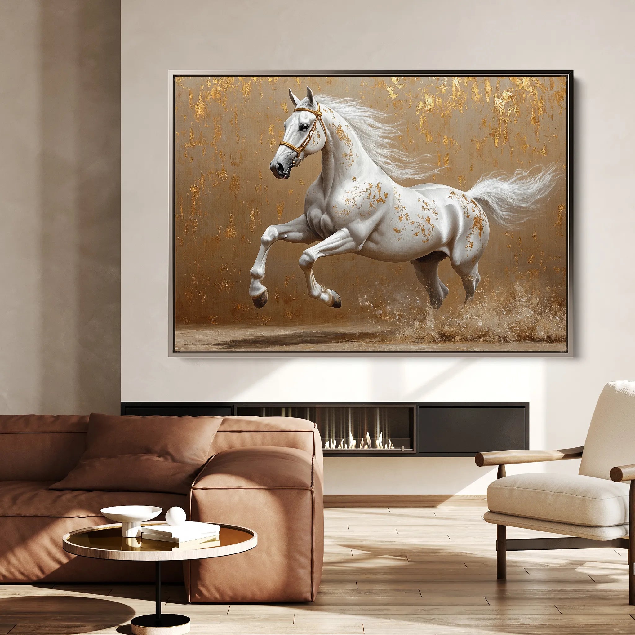 Horses 139 Canvas Art 60 x 40 cm / Black