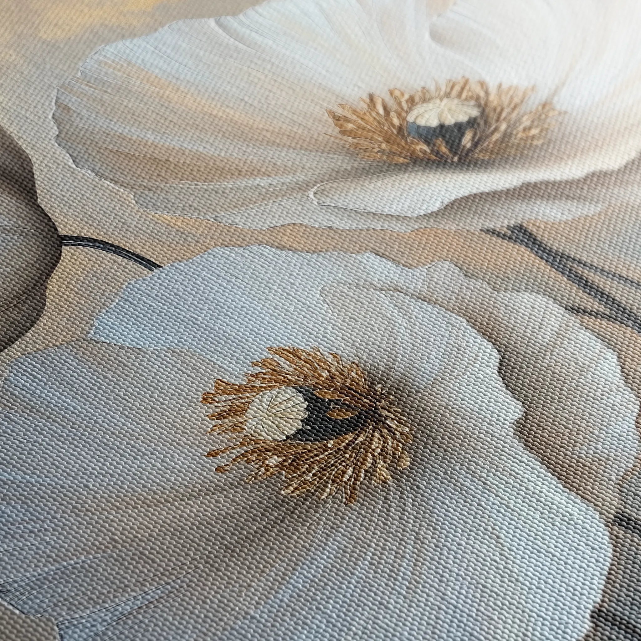 Floral 1391 Canvas Art 60 x 60 cm / Black