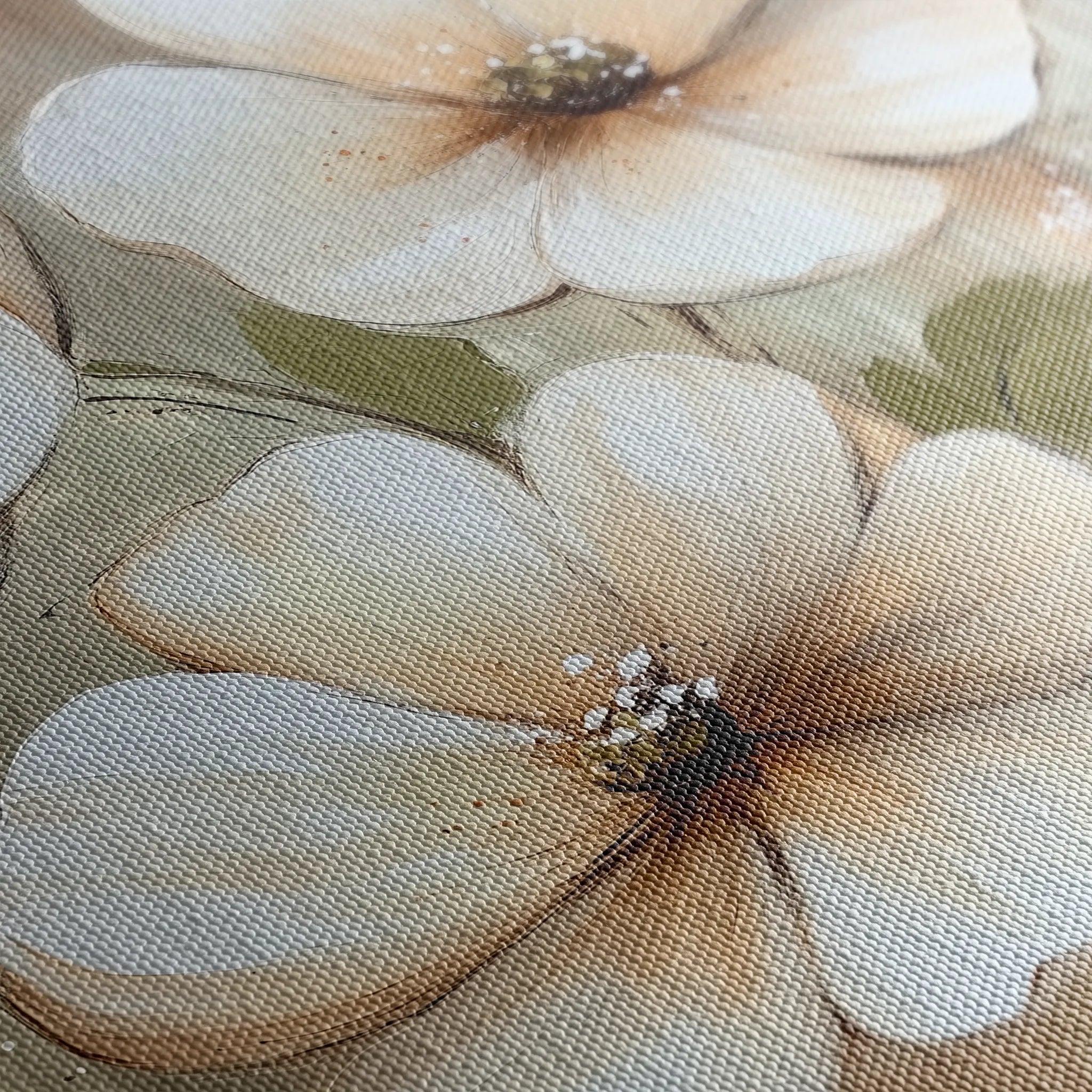 Floral 1392 Canvas Art 60 x 60 cm / Black