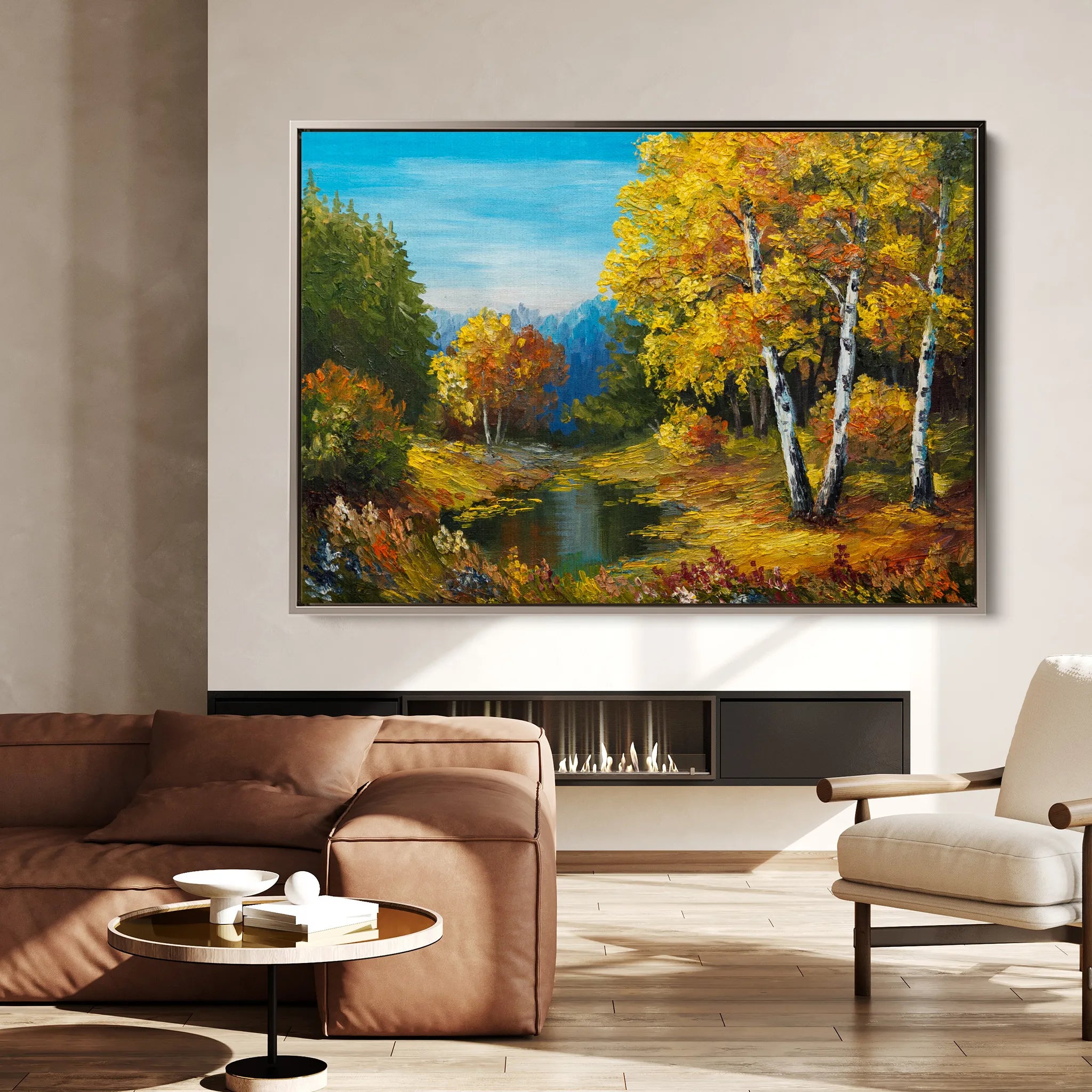 Landscape 140 Canvas Art 60 x 40 cm / Black