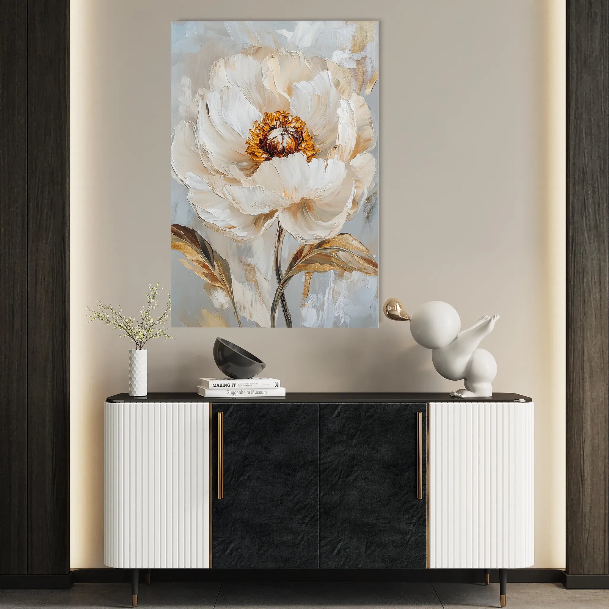 Floral 1418 Canvas Art 60 x 40 cm / Black