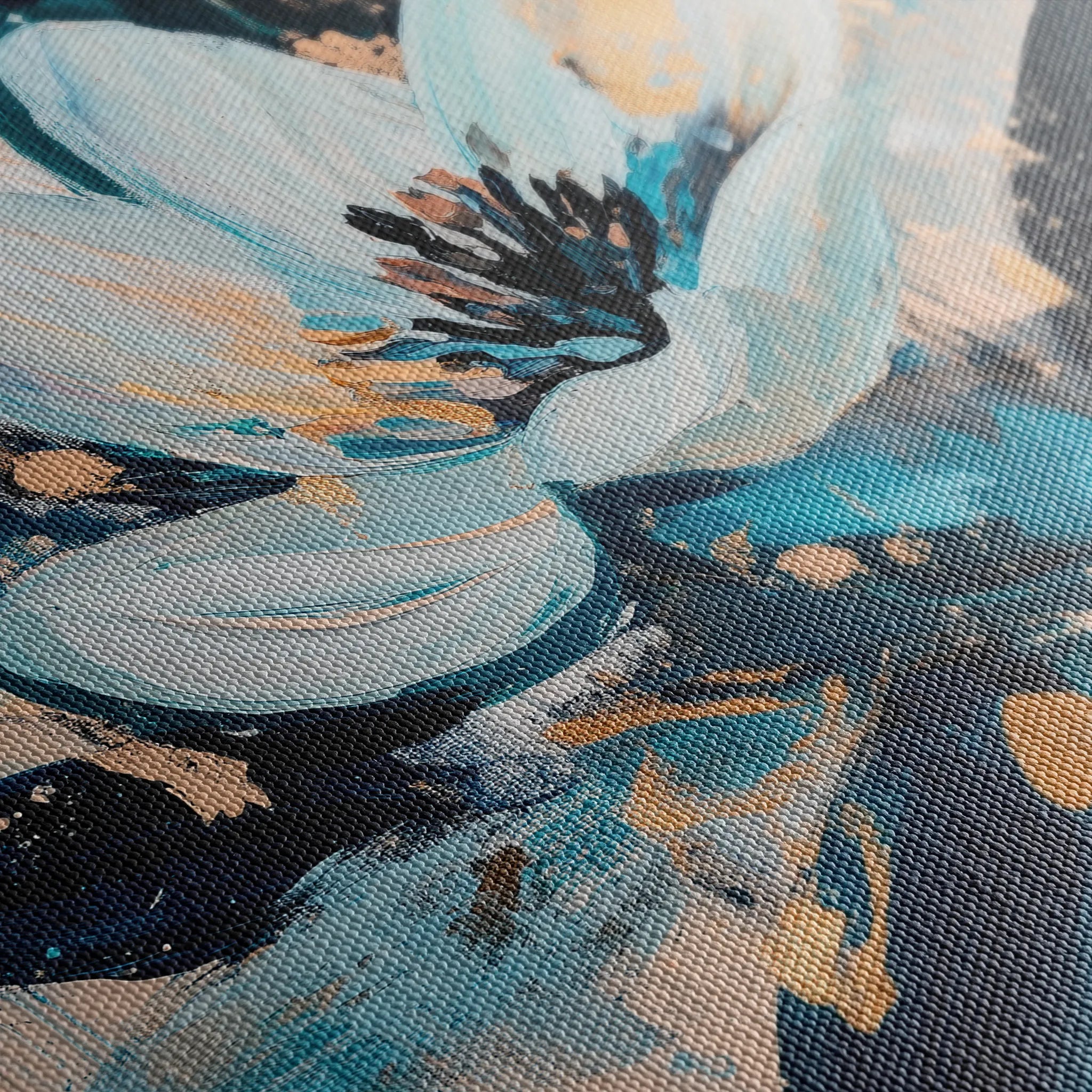 Floral 1428 Canvas Art 60 x 40 cm / Black