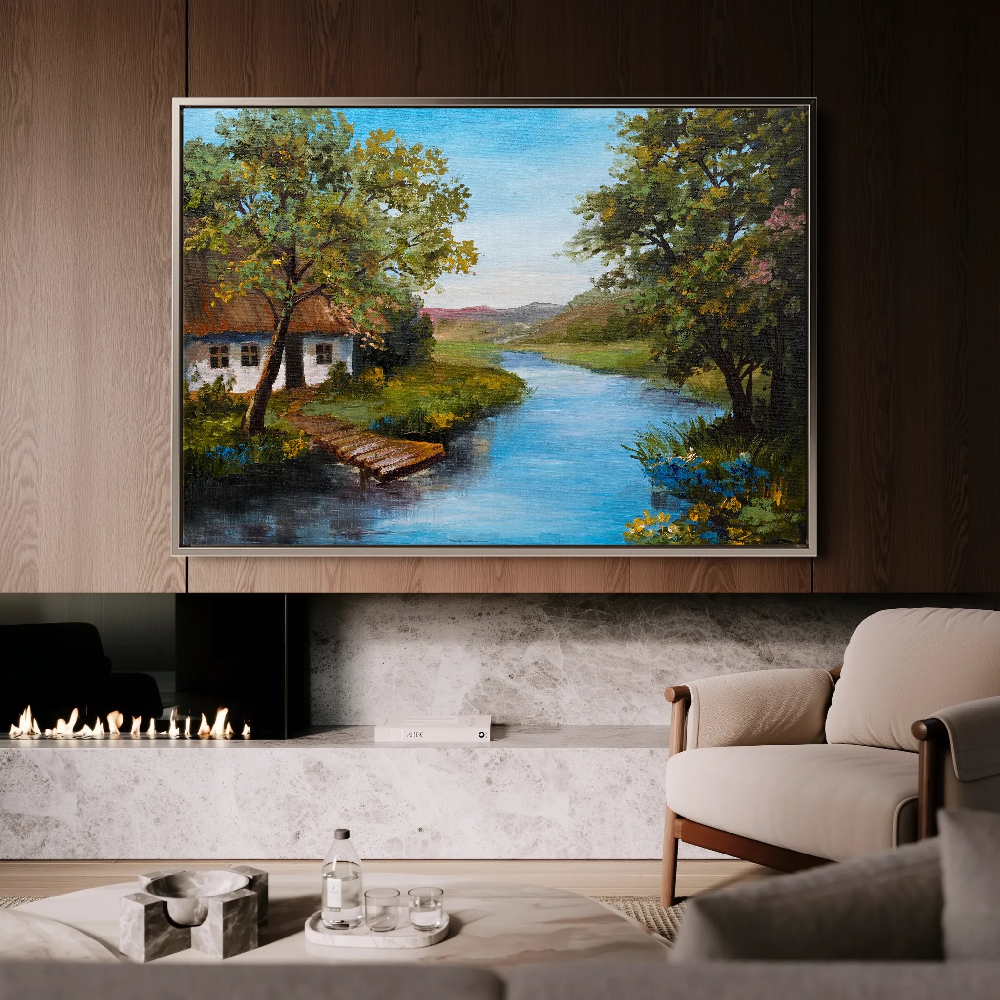 Landscape 143 Canvas Art 60 x 40 cm / Black