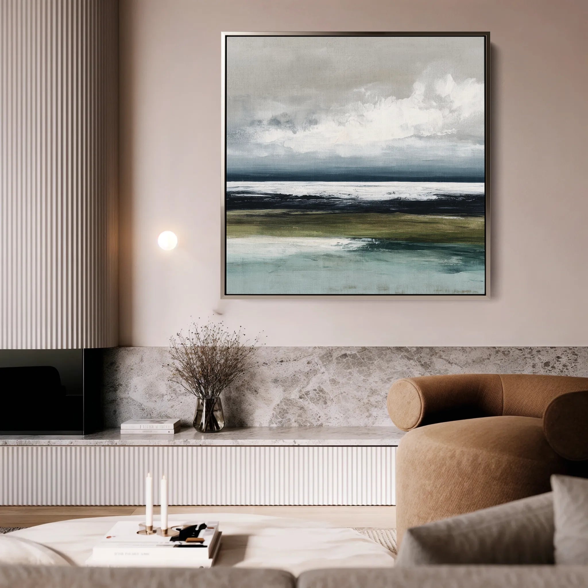 Abstract 1431 Canvas Art 60 x 60 cm / Black