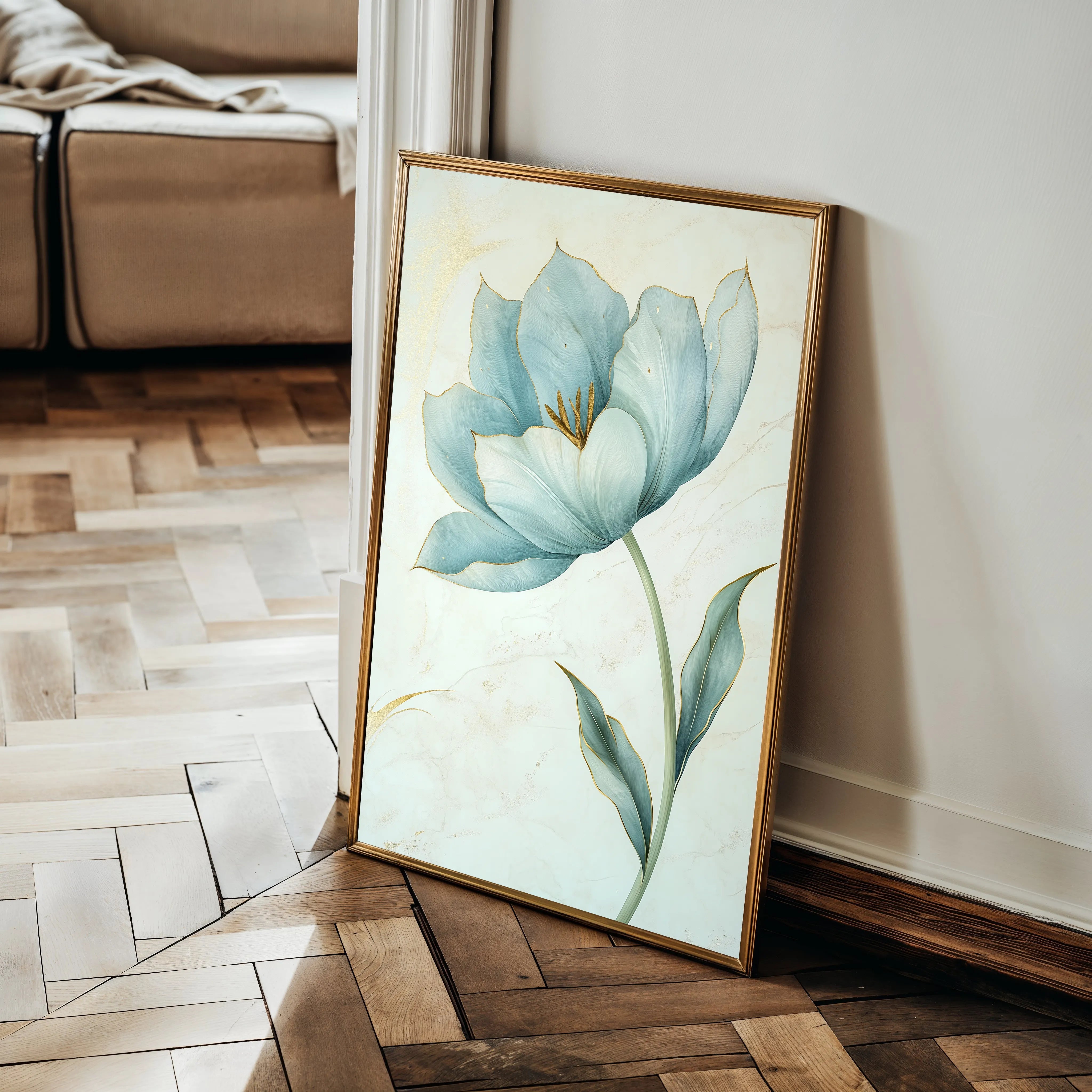 Floral 1444 Canvas Art 60 x 40 cm / Black