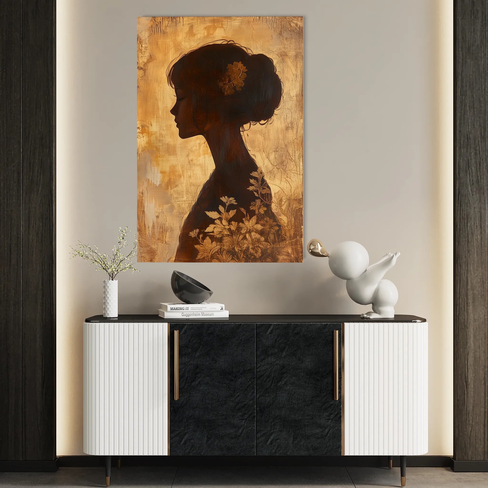 Portrait 145 Canvas Art 60 x 40 cm / Black