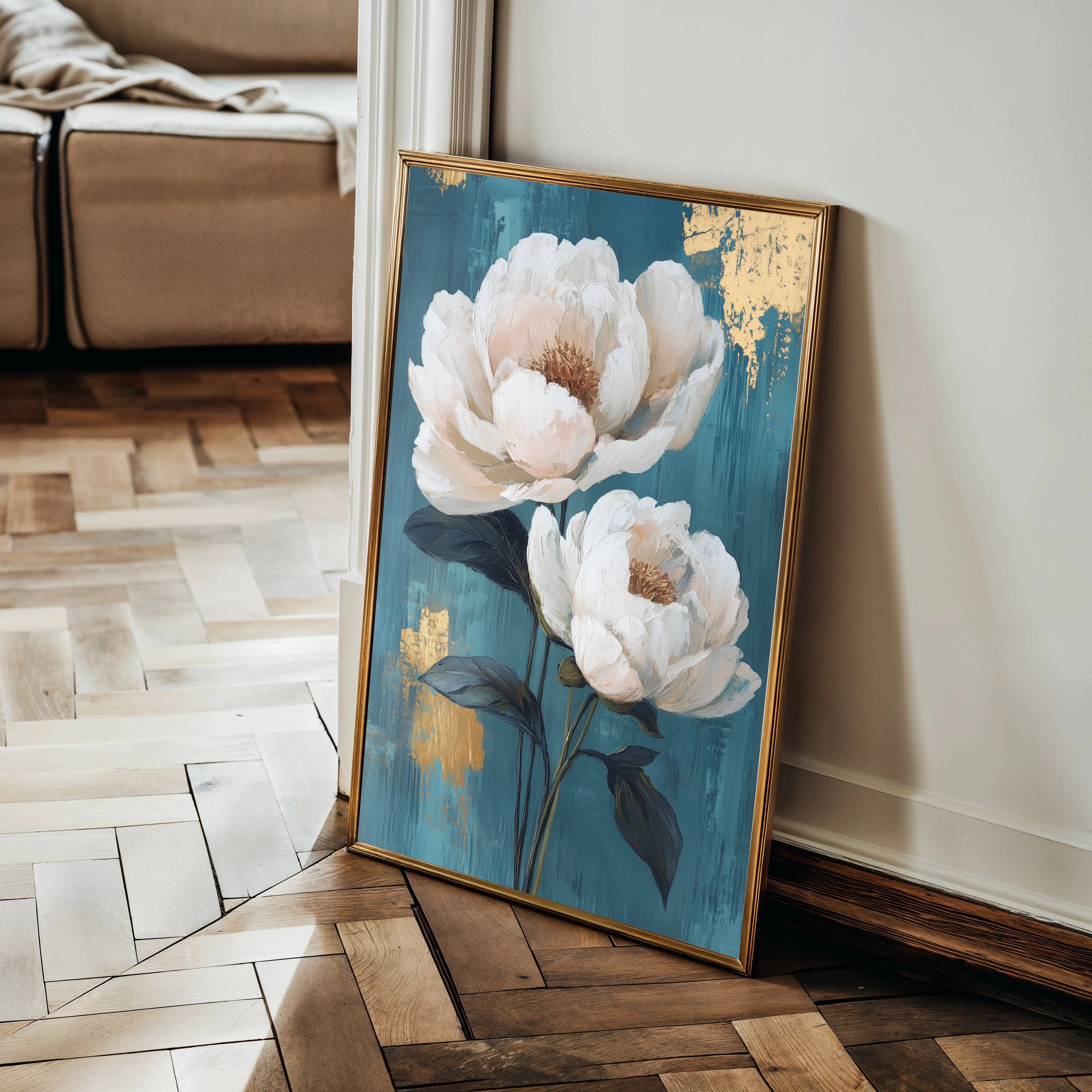 Floral 1460 Canvas Art 60 x 40 cm / Black