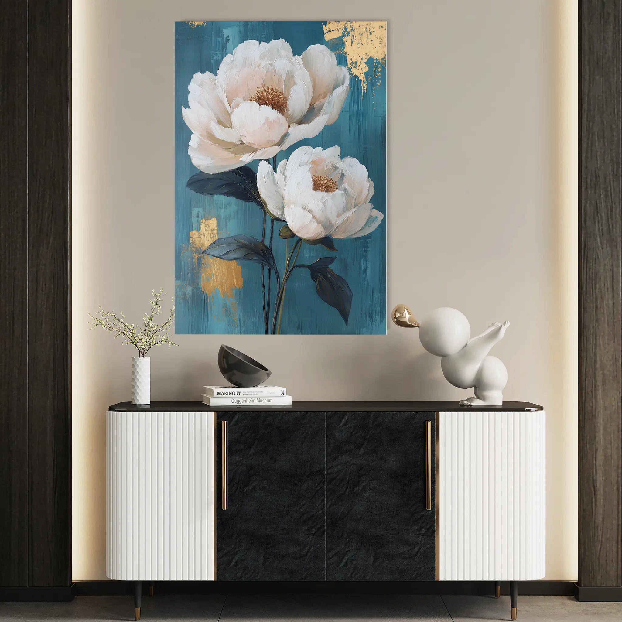 Floral 1460 Canvas Art 60 x 40 cm / Black