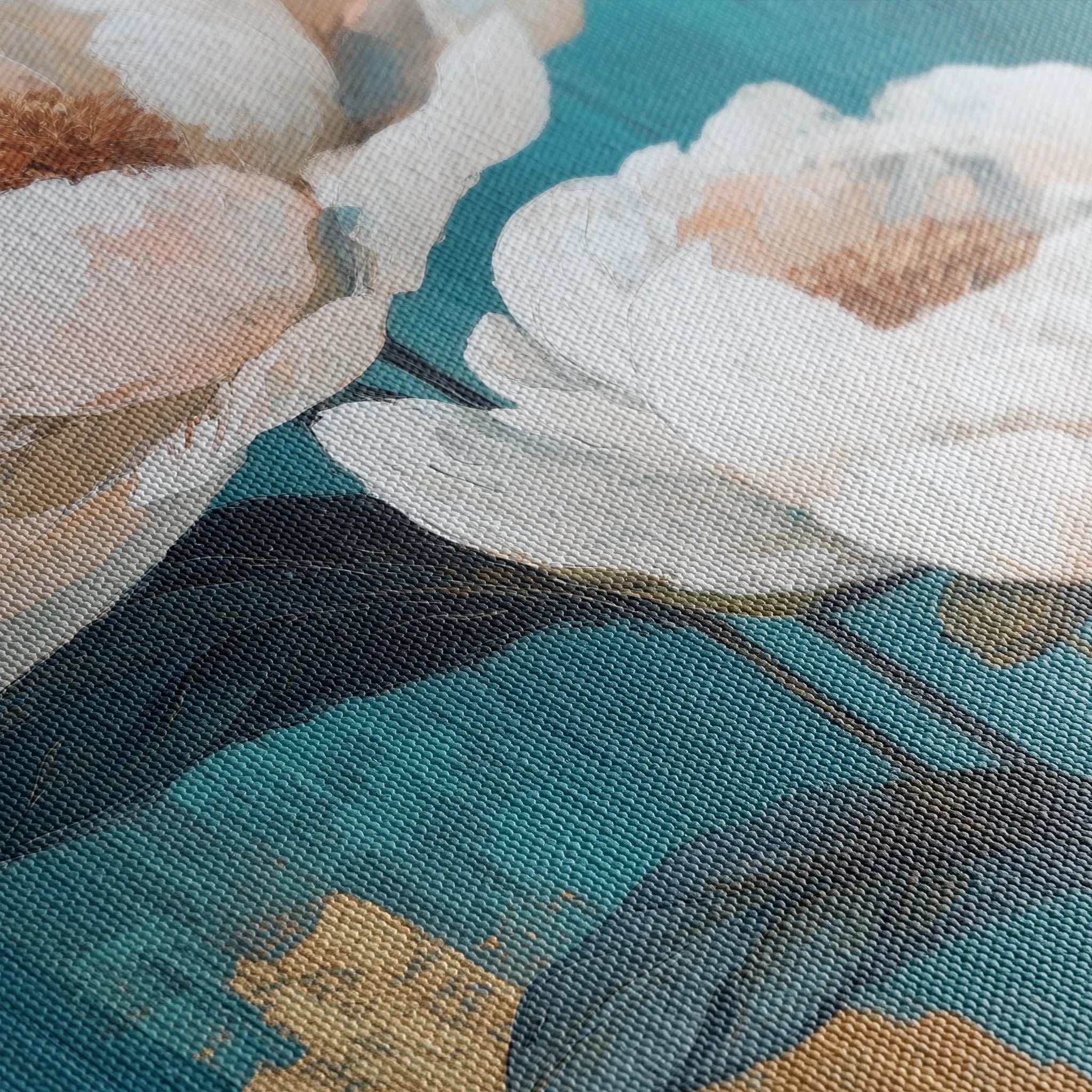 Floral 1460 Canvas Art 60 x 40 cm / Black