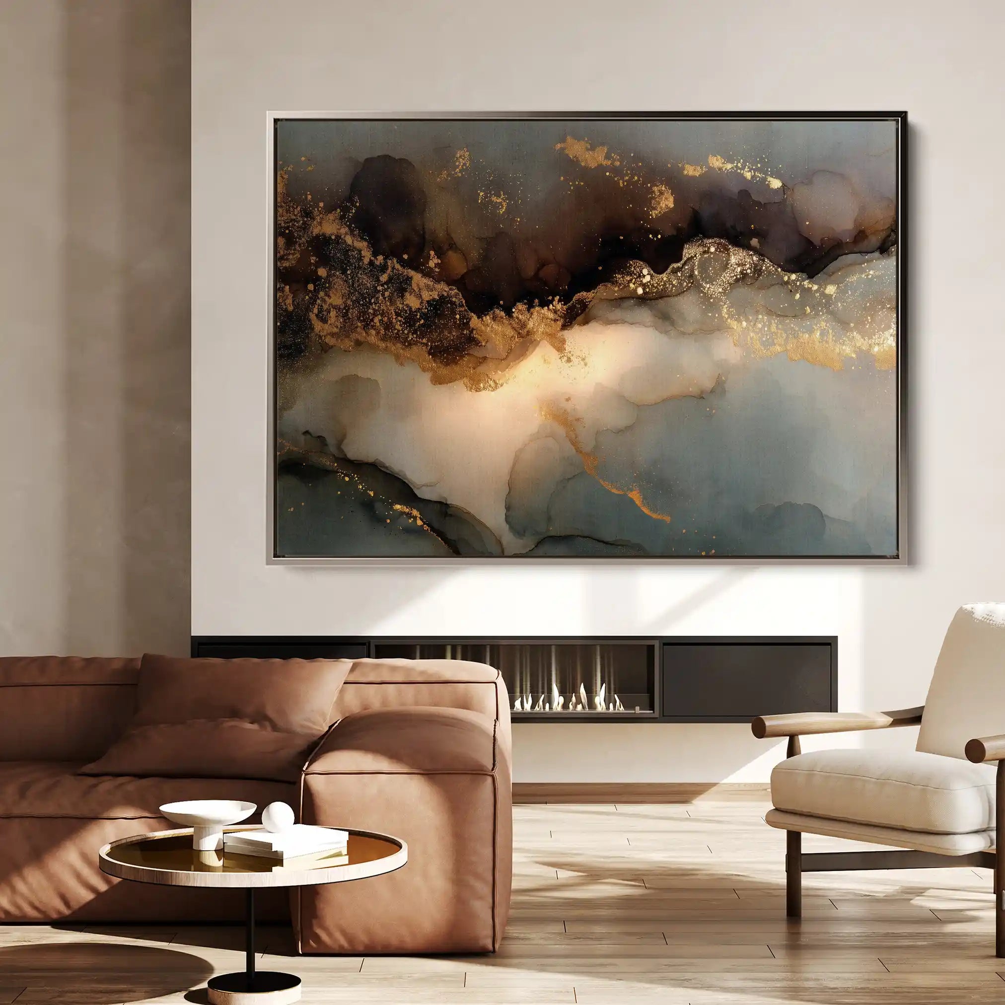 Abstract 1480 Canvas Art 60 x 40 cm / Black