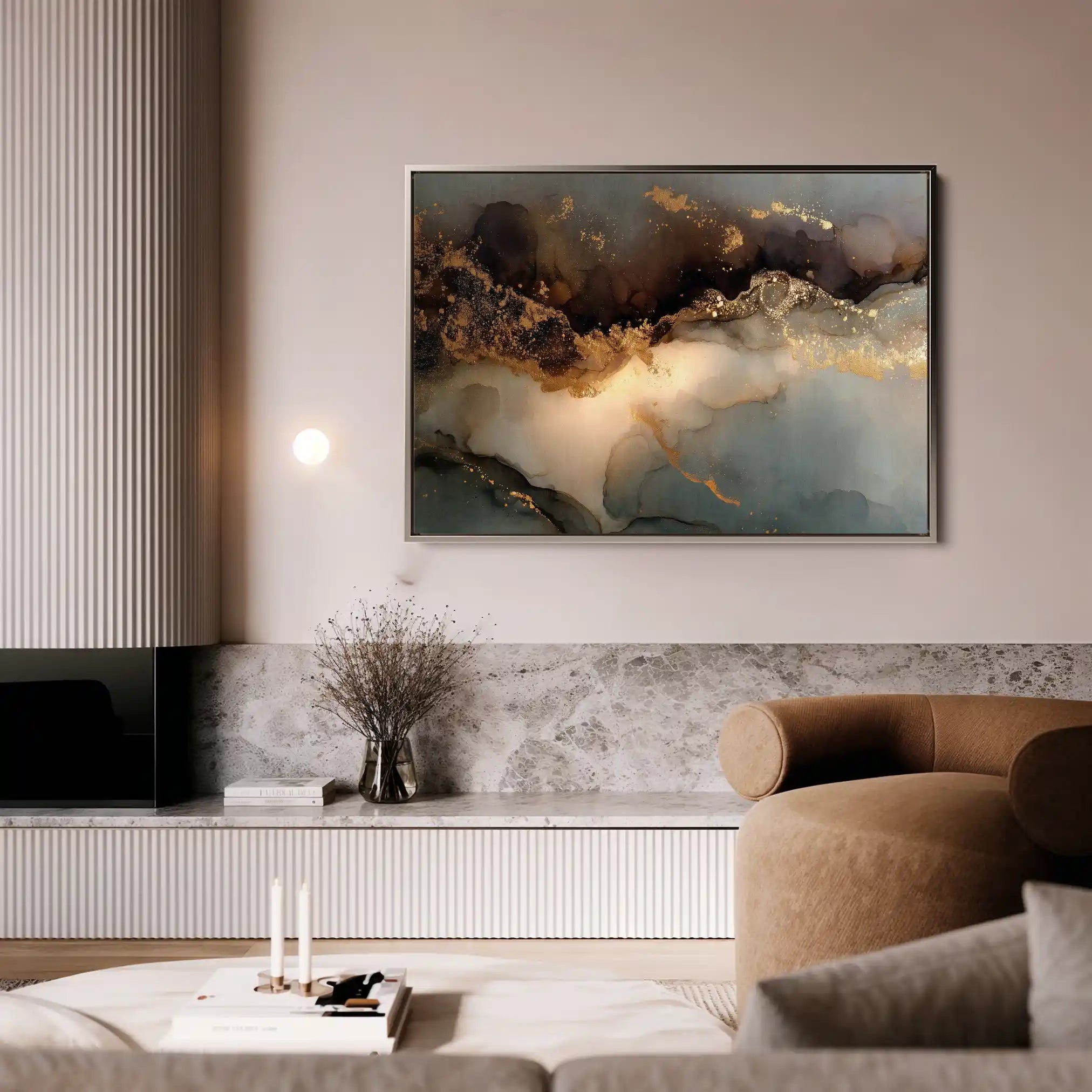 Abstract 1480 Canvas Art 60 x 40 cm / Black