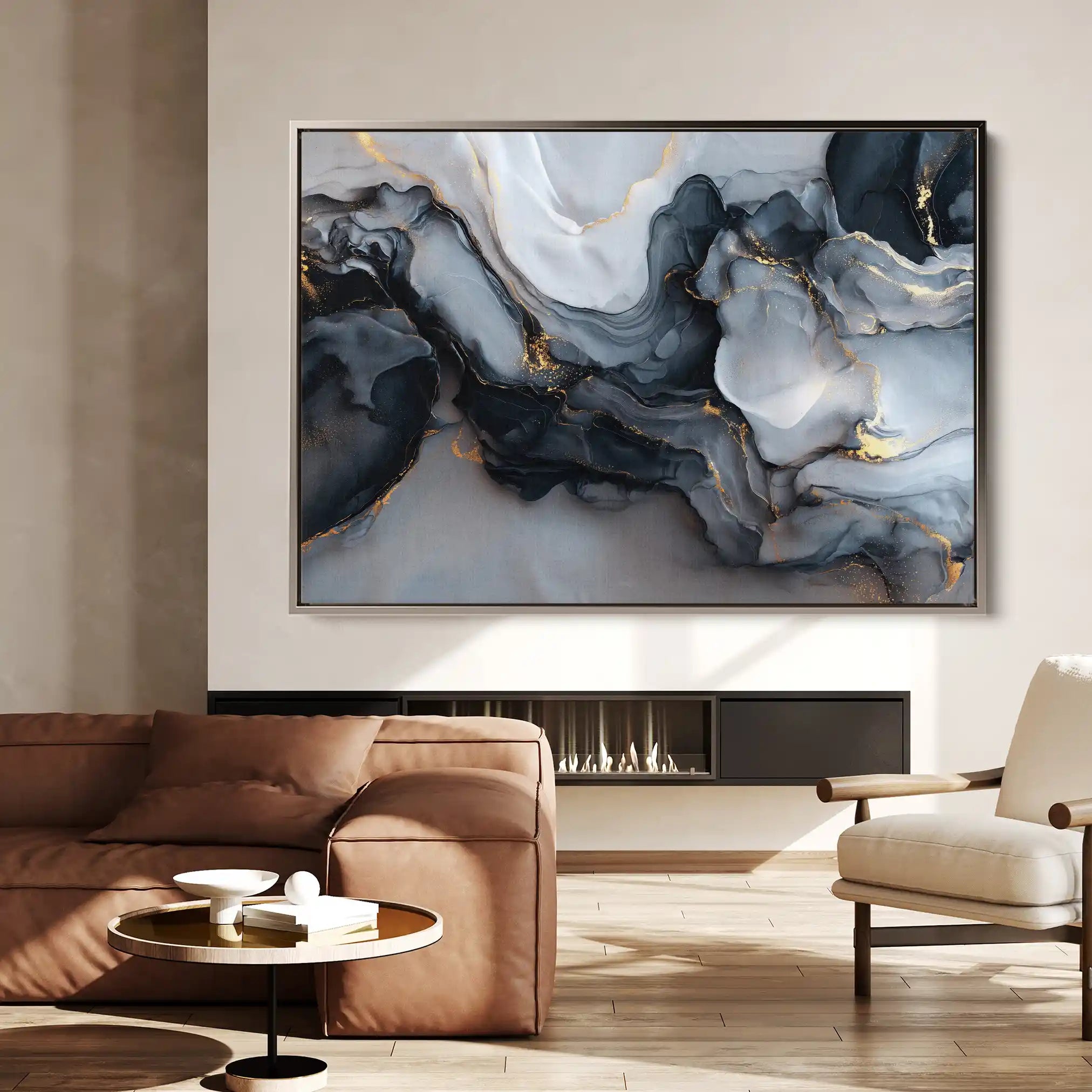 Abstract 1483 Canvas Art 60 x 40 cm / Black