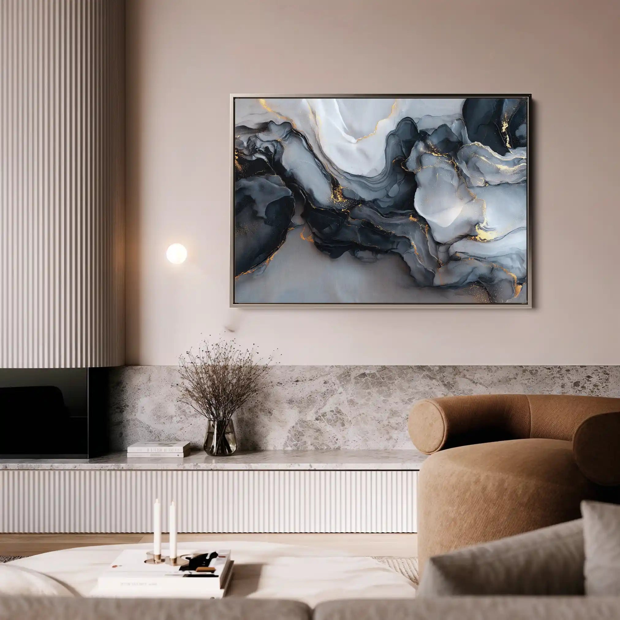 Abstract 1483 Canvas Art 60 x 40 cm / Black