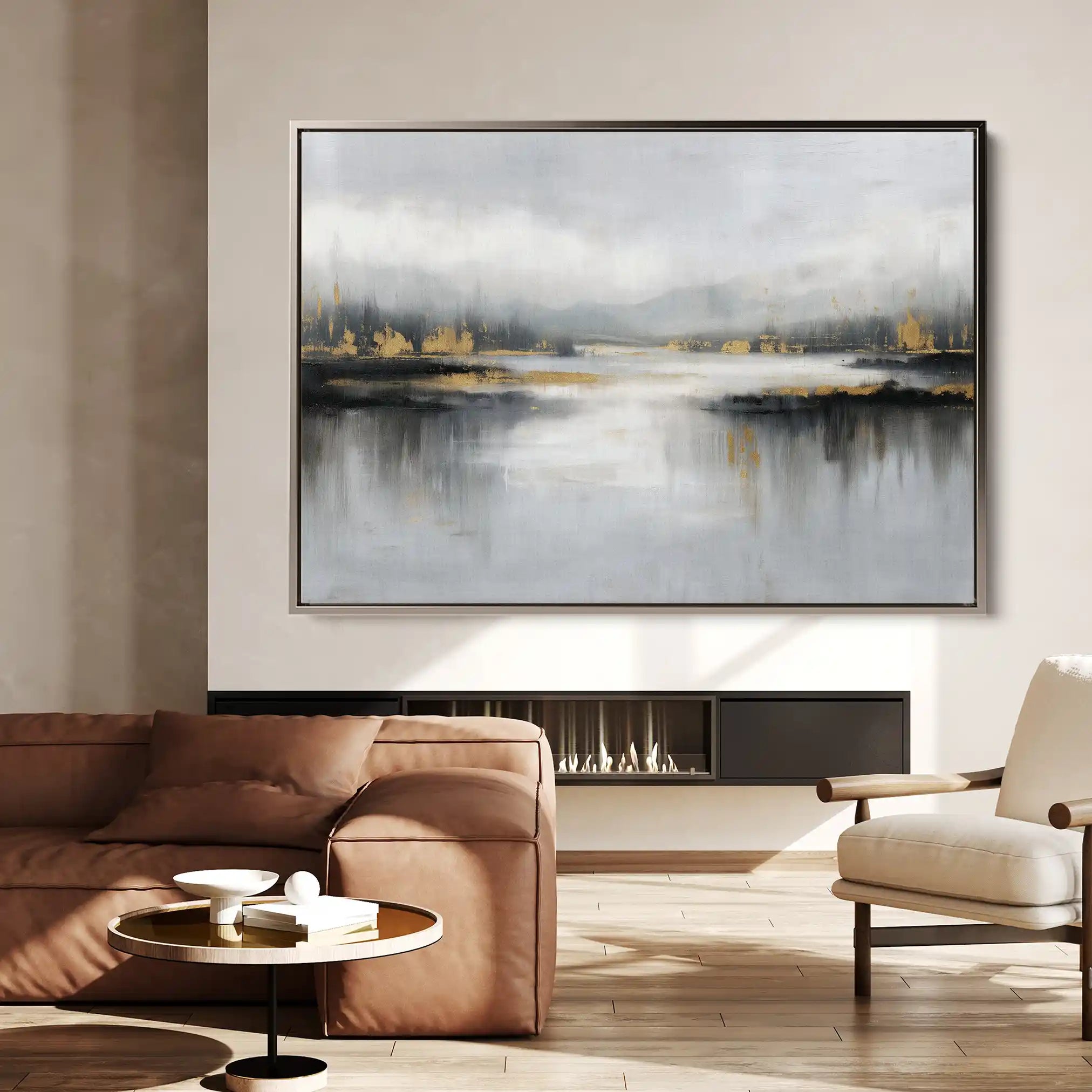 Abstract 1489 Canvas Art 60 x 40 cm / Black
