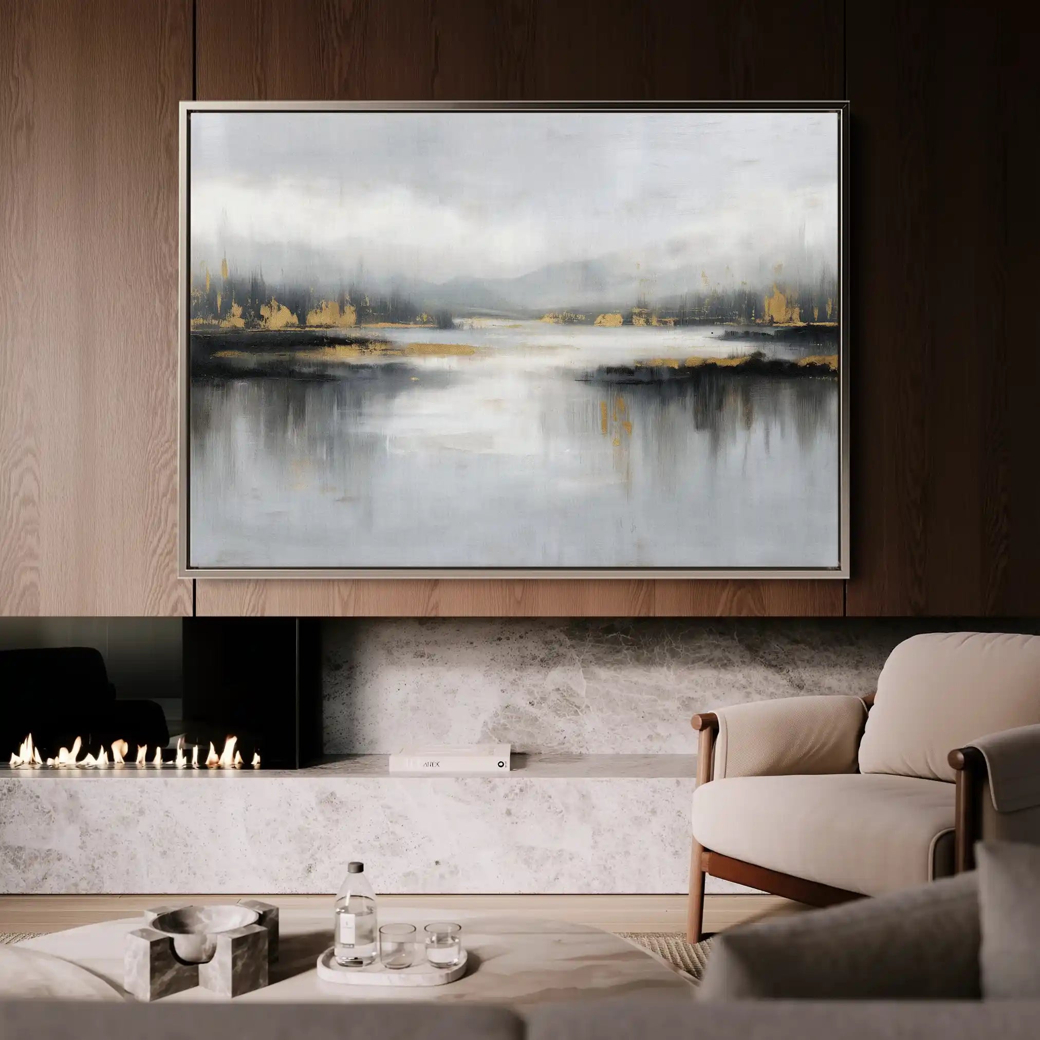 Abstract 1489 Canvas Art 60 x 40 cm / Black