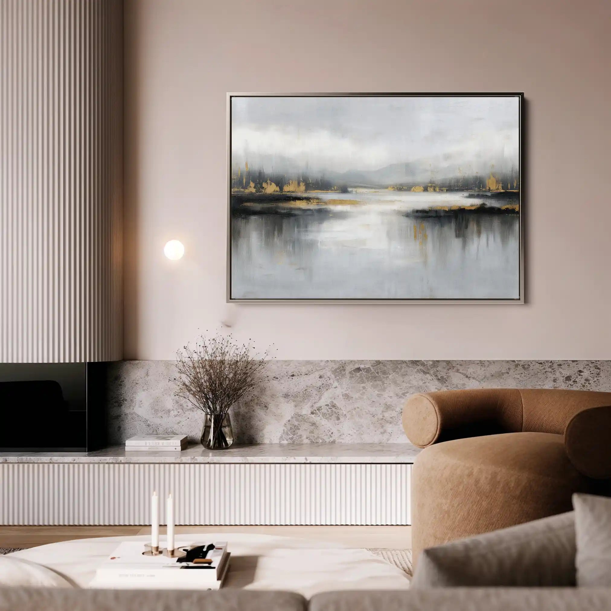 Abstract 1489 Canvas Art 60 x 40 cm / Black
