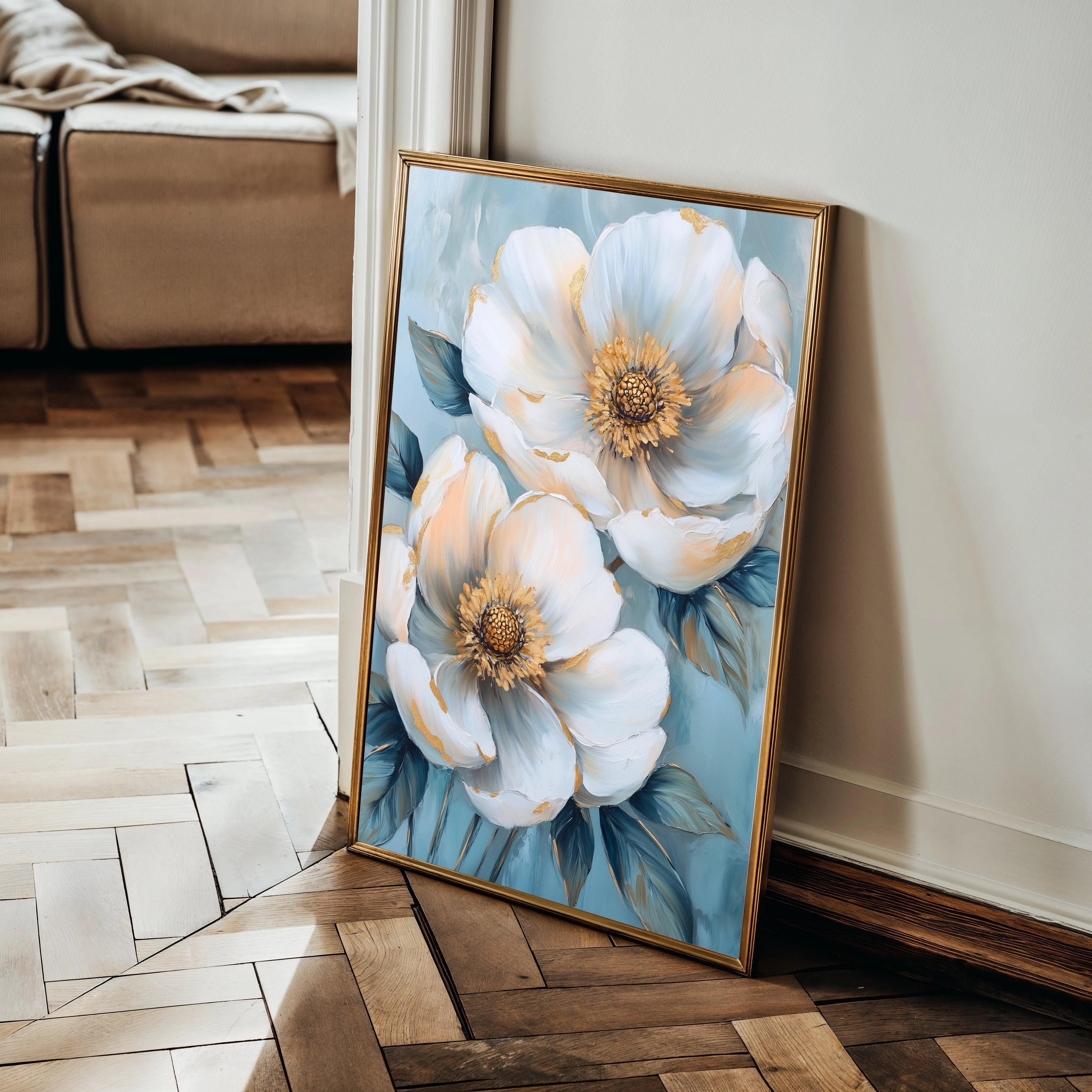 Floral 1503 Canvas Art 60 x 40 cm / Black