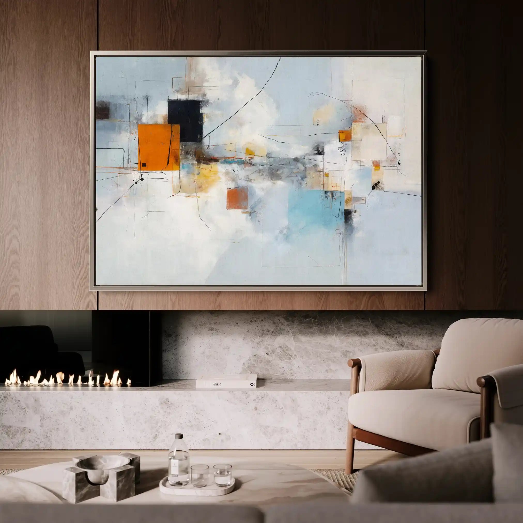 Abstract 1507 Canvas Art 60 x 40 cm / Black