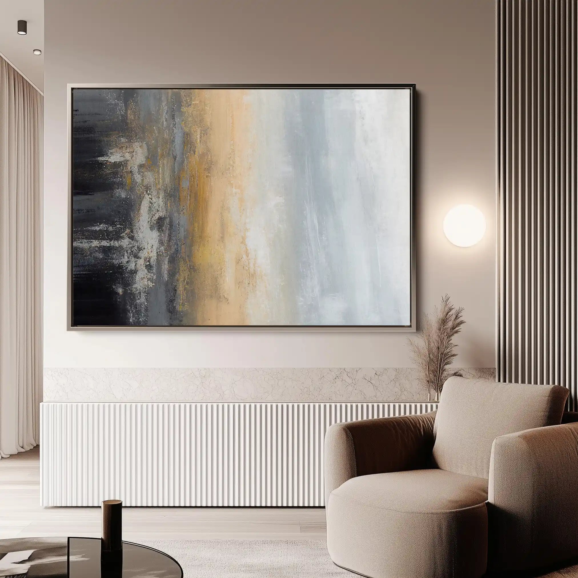 Abstract 151 Canvas Art 60 x 40 cm / Black