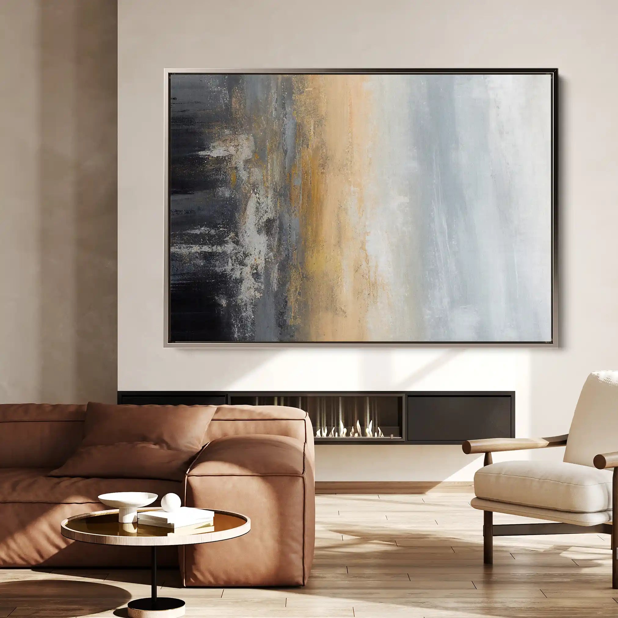 Abstract 151 Canvas Art 60 x 40 cm / Black