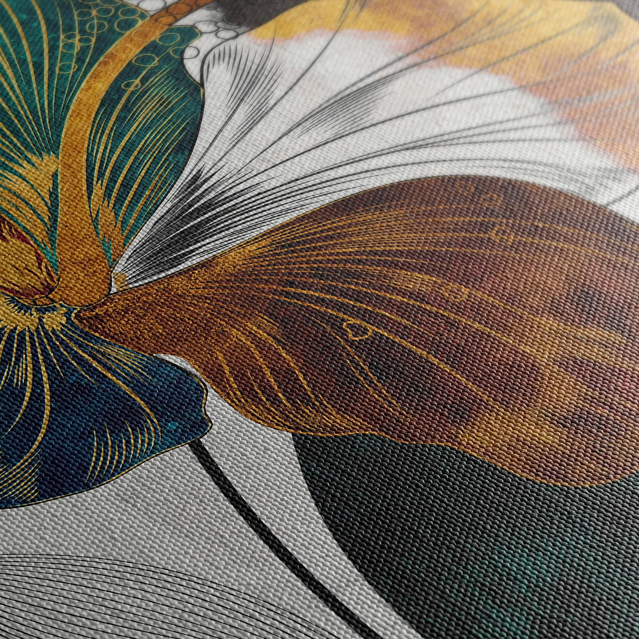 Floral 151 Canvas Art 60 x 40 cm / Black