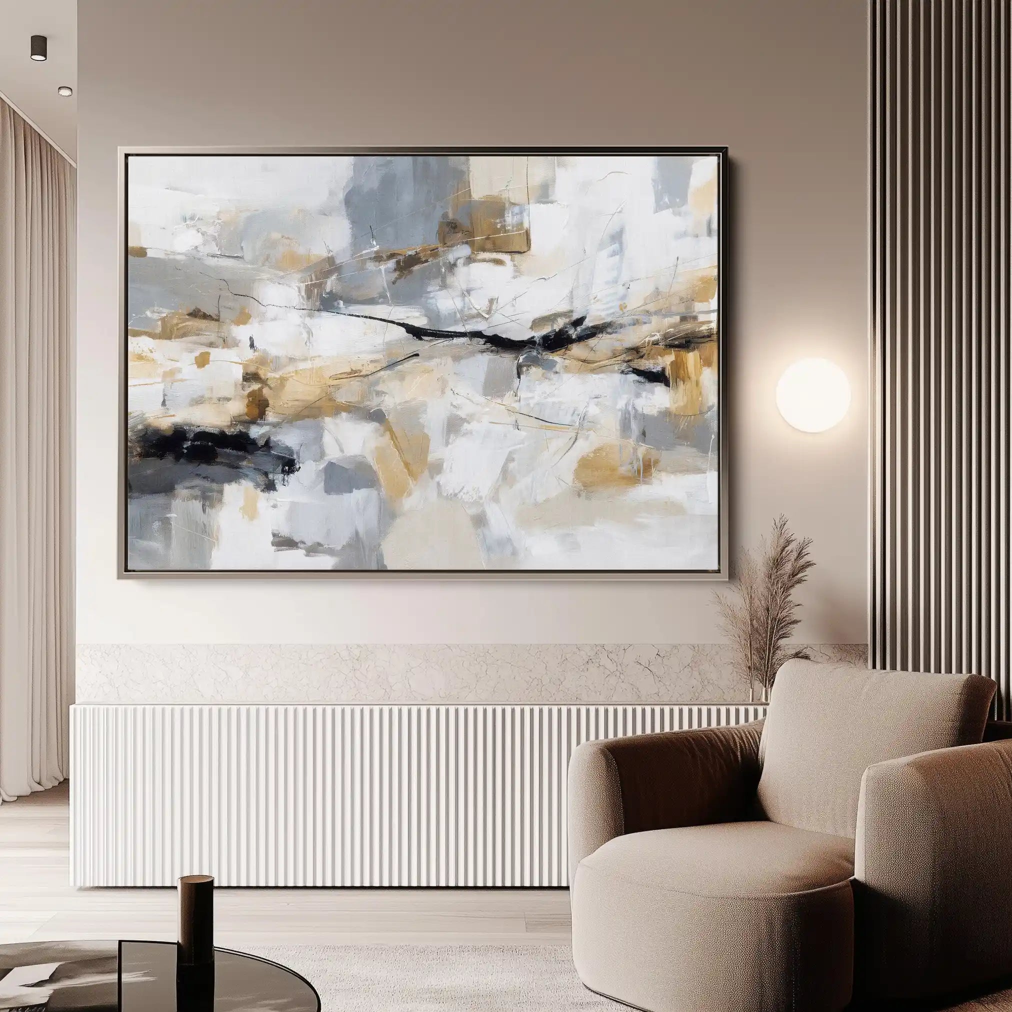 Abstract 1514 Canvas Art 60 x 40 cm / Black