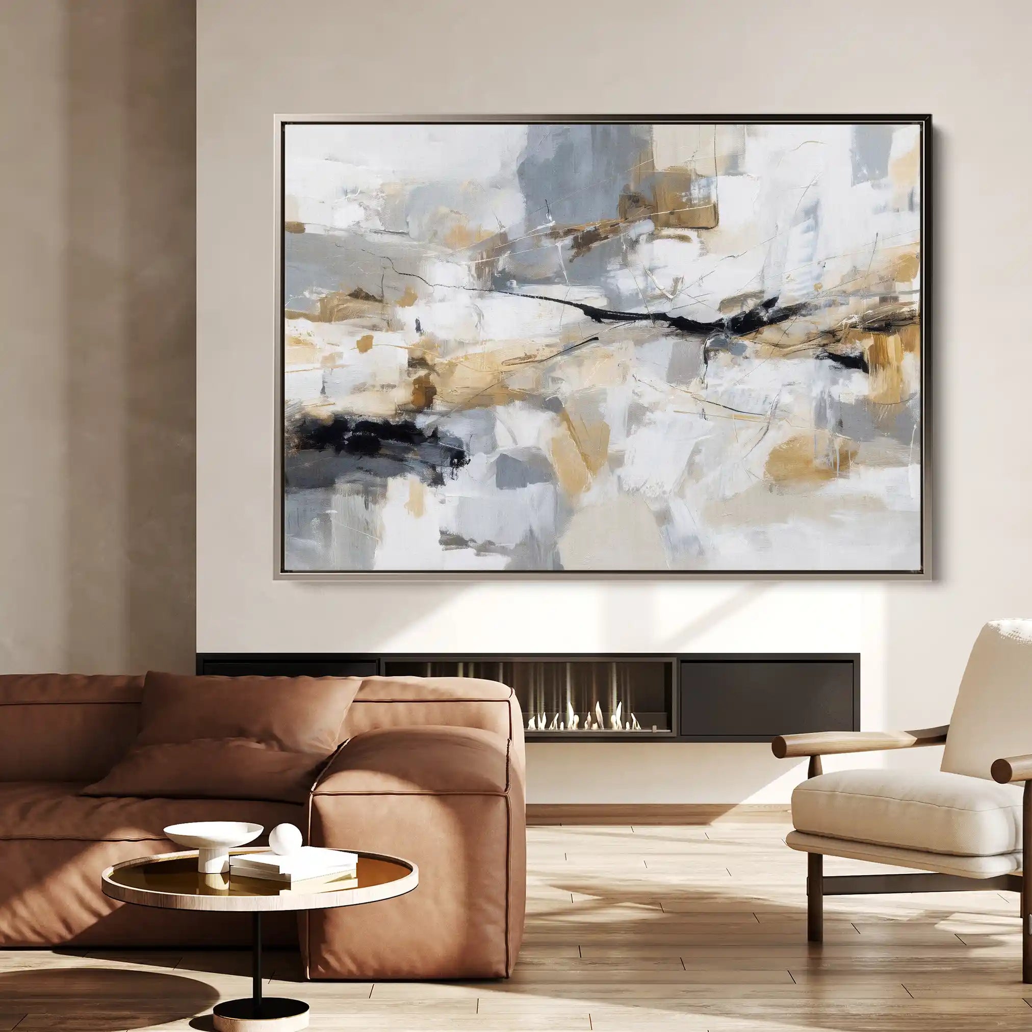 Abstract 1514 Canvas Art 60 x 40 cm / Black