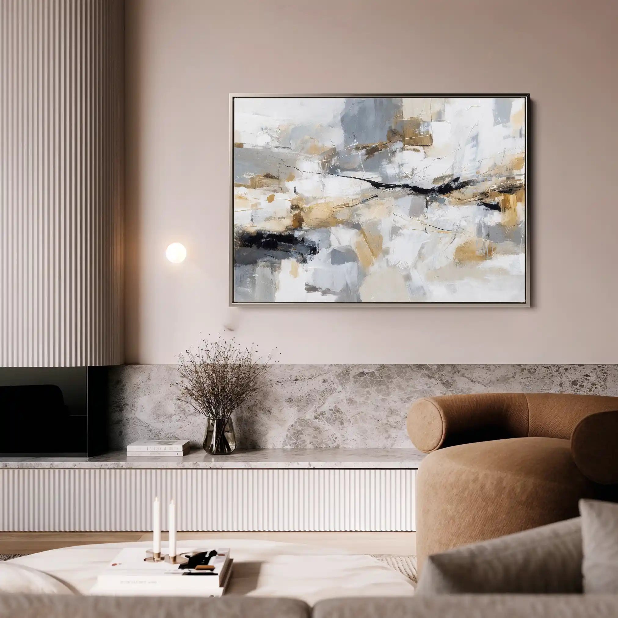 Abstract 1514 Canvas Art 60 x 40 cm / Black