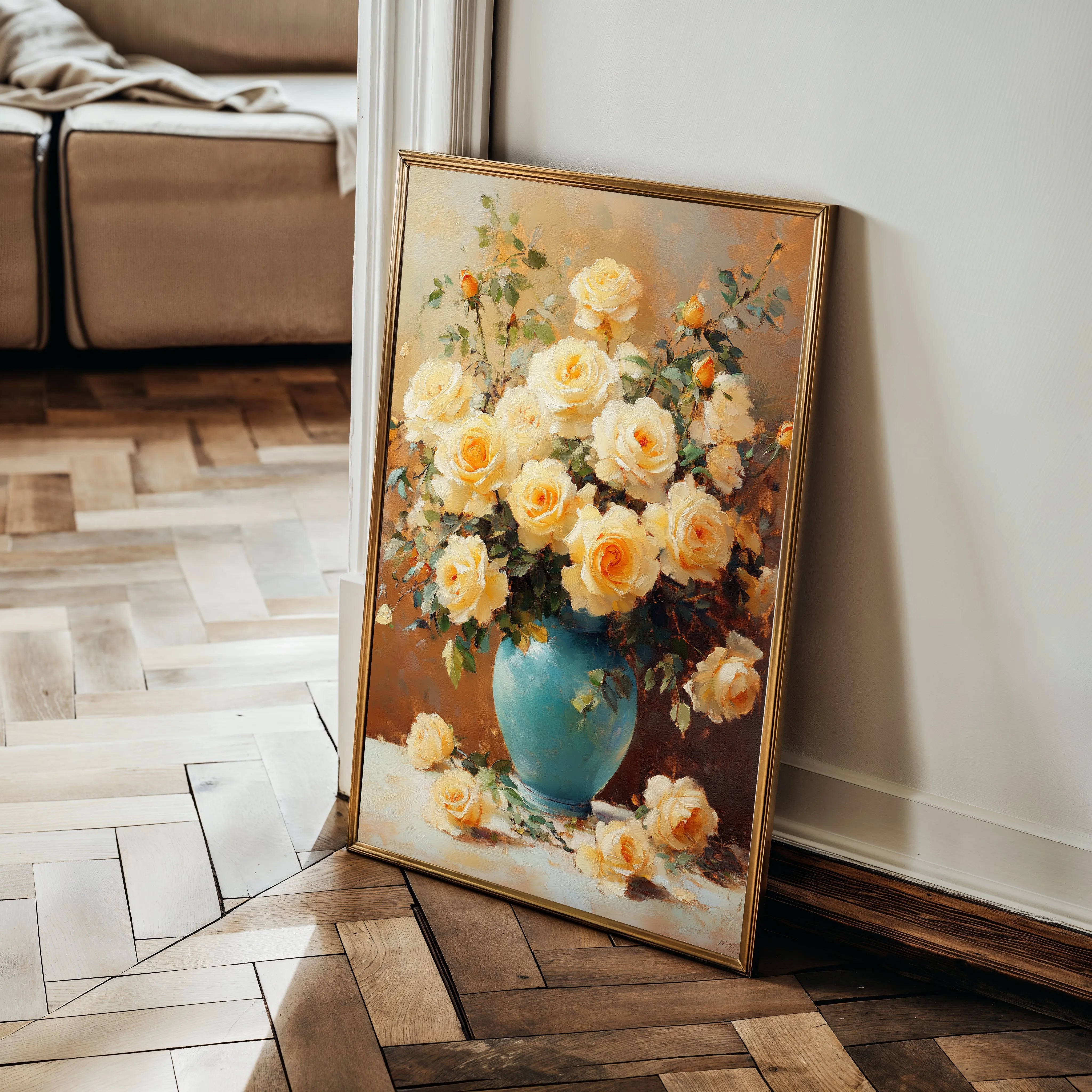 Floral 1518 Canvas Art 60 x 40 cm / Black