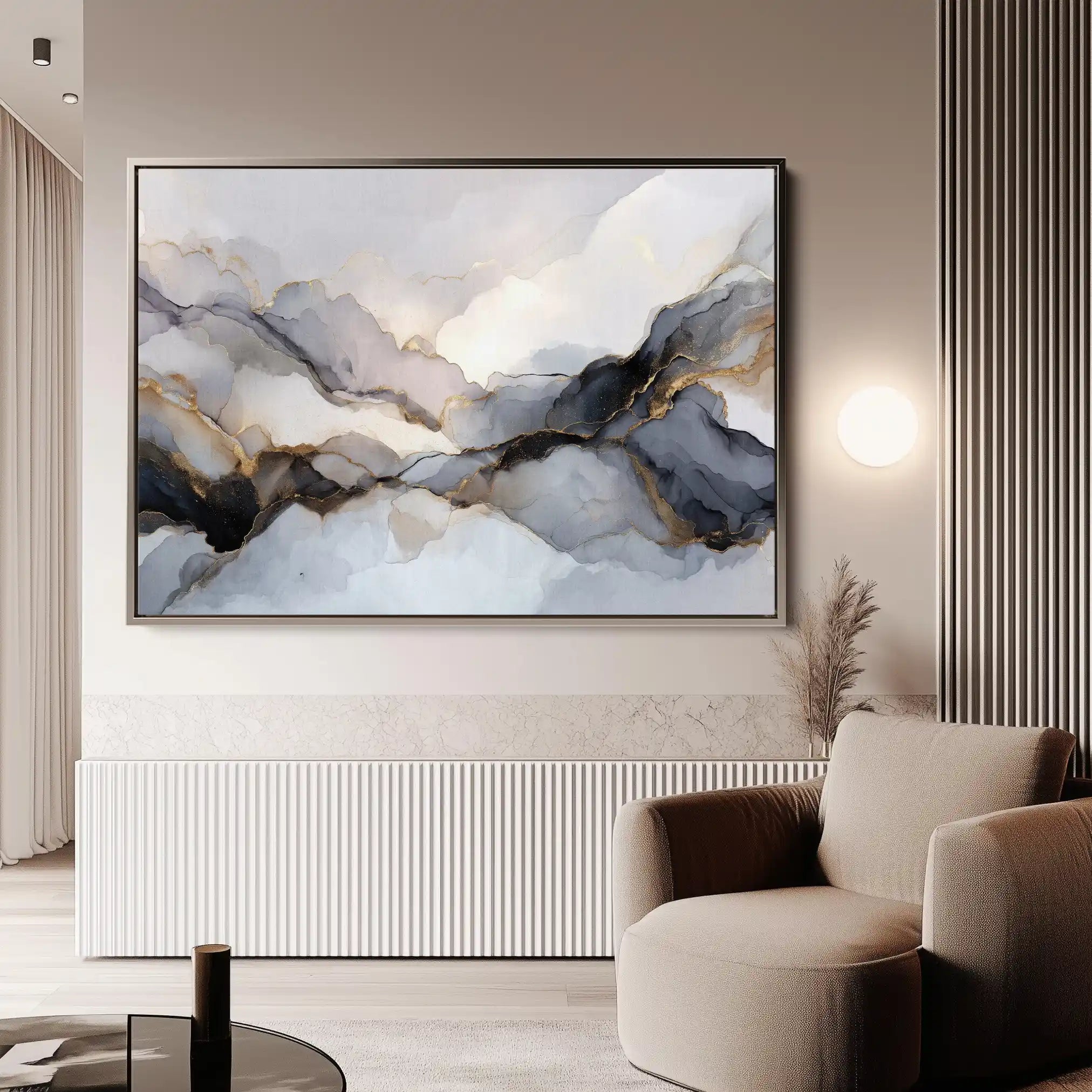 Abstract 1523 Canvas Art 60 x 40 cm / Black