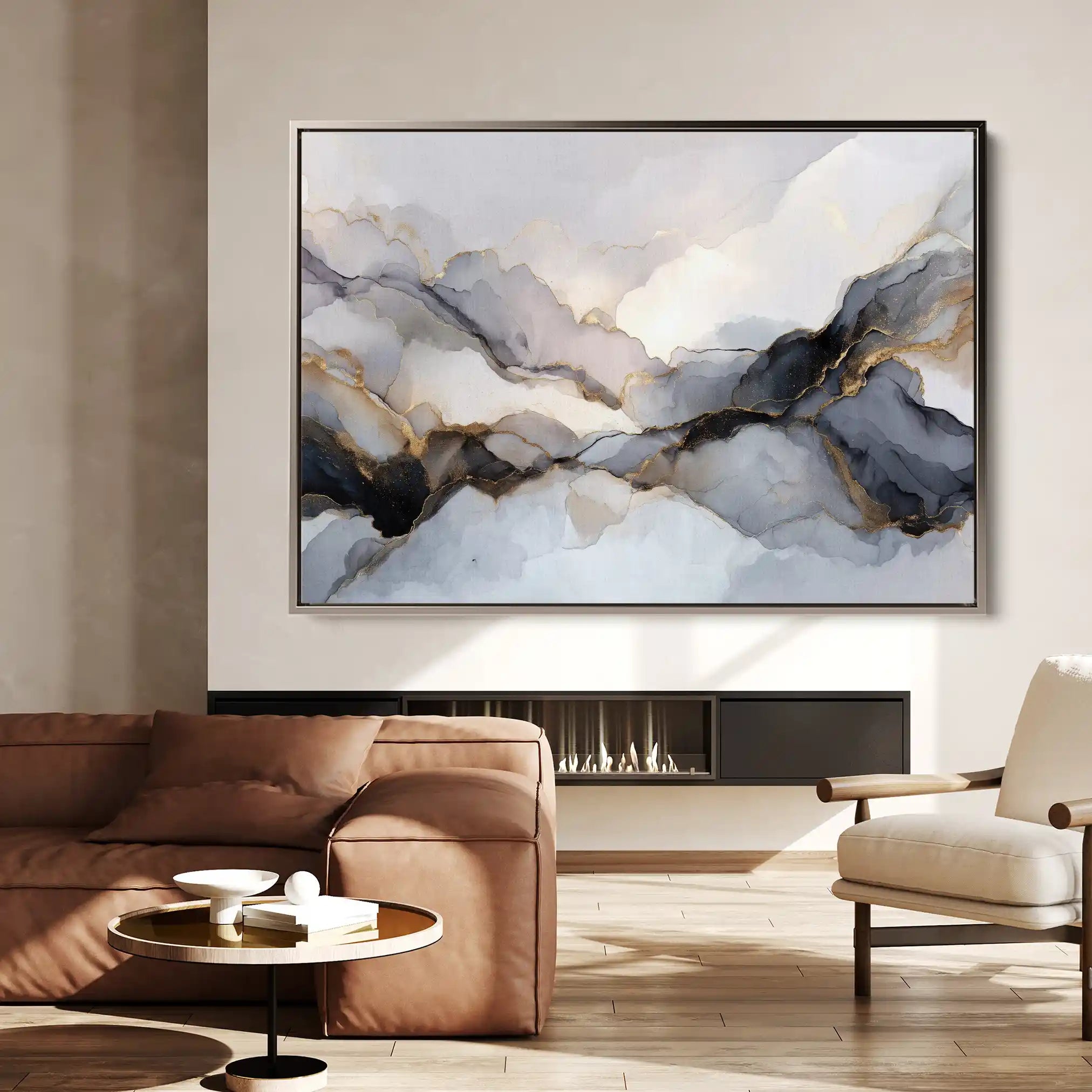 Abstract 1523 Canvas Art 60 x 40 cm / Black