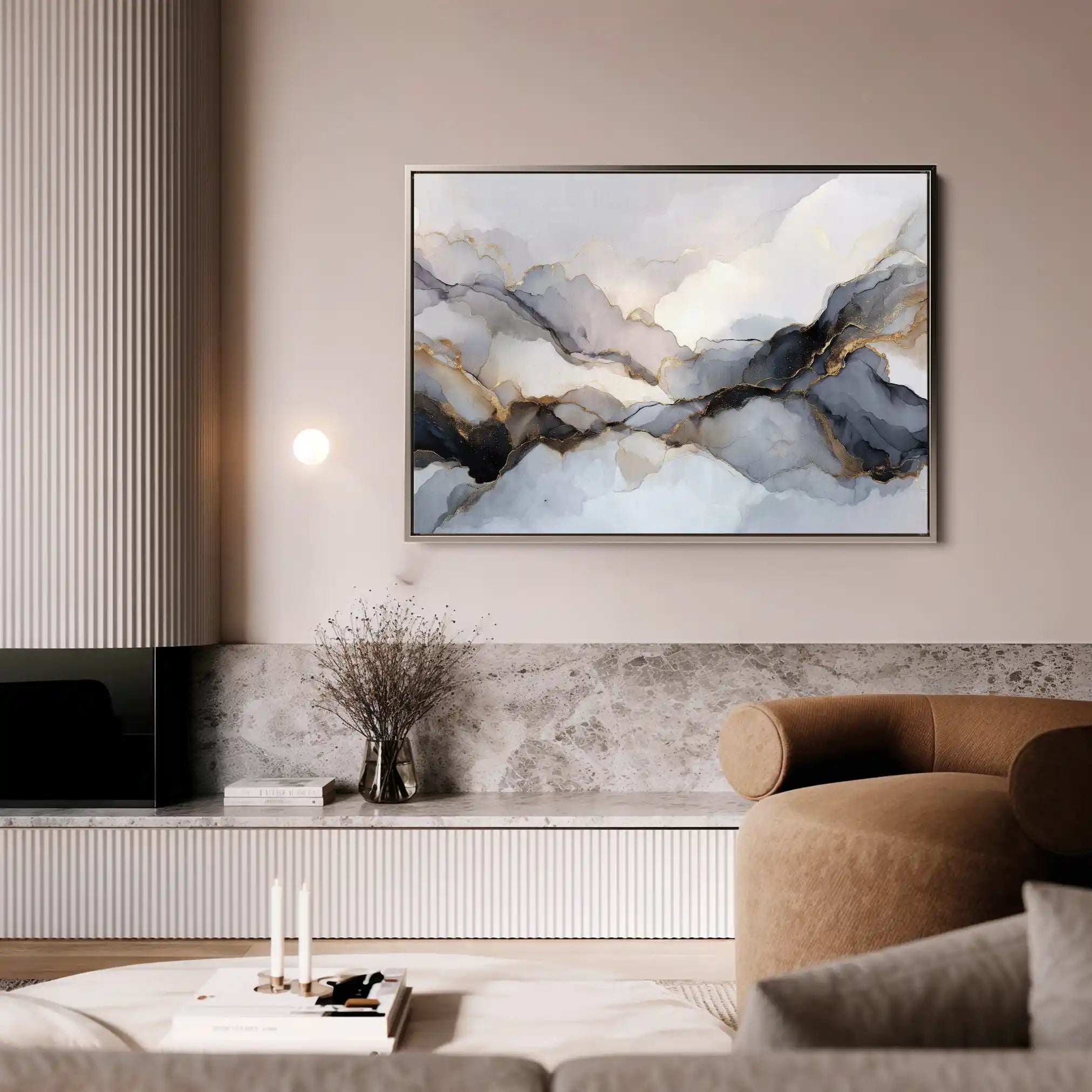 Abstract 1523 Canvas Art 60 x 40 cm / Black