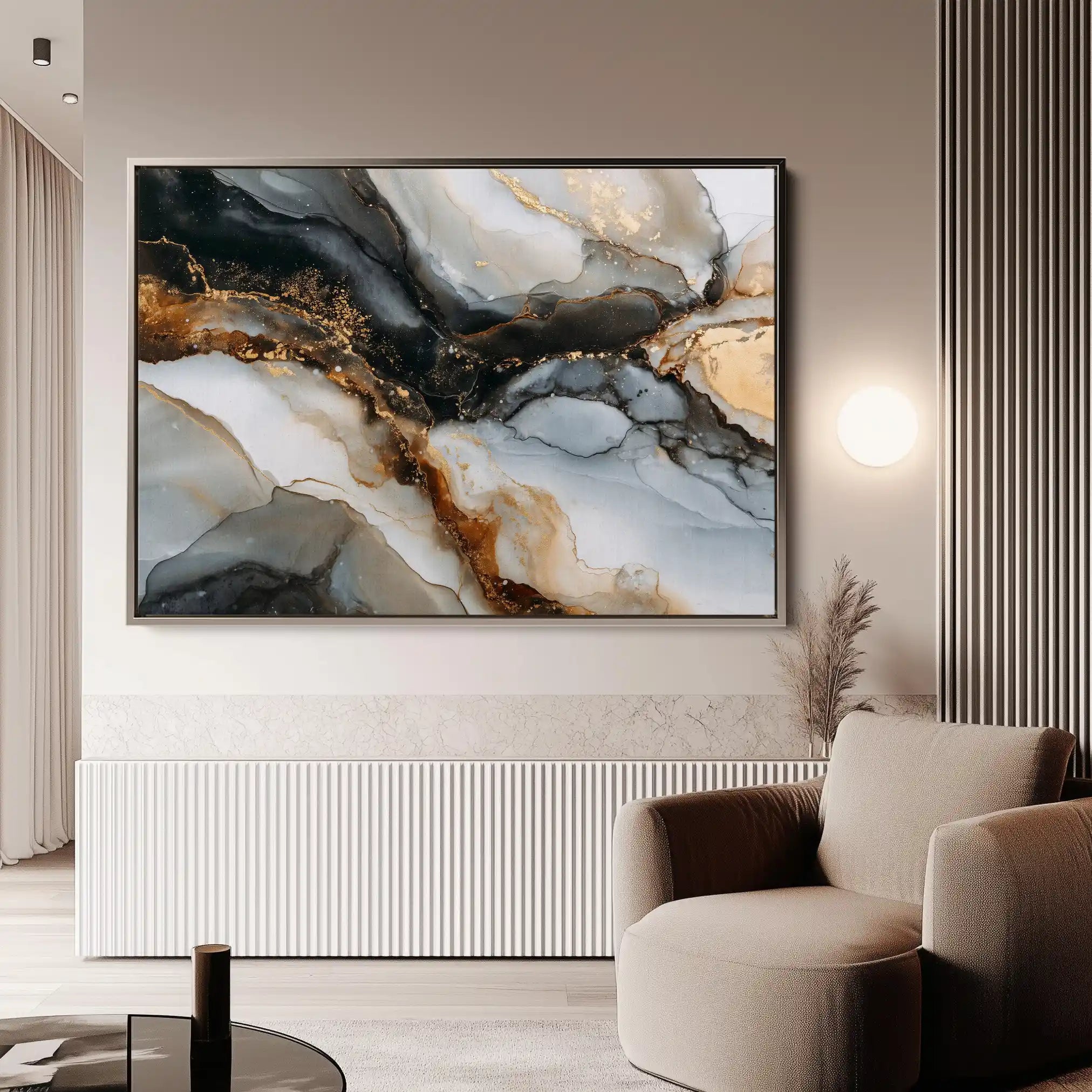 Abstract 1524 Canvas Art 60 x 40 cm / Black