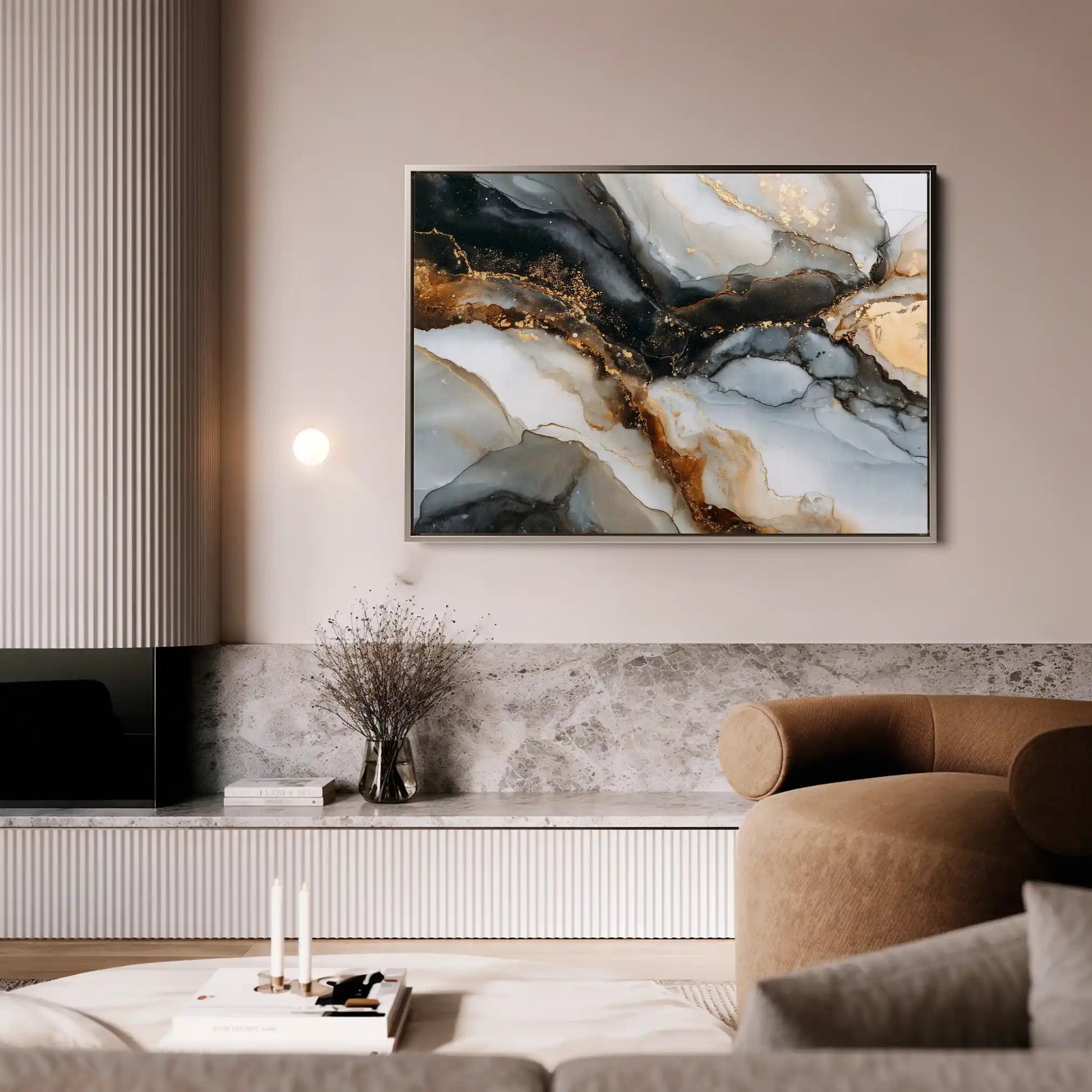 Abstract 1524 Canvas Art 60 x 40 cm / Black