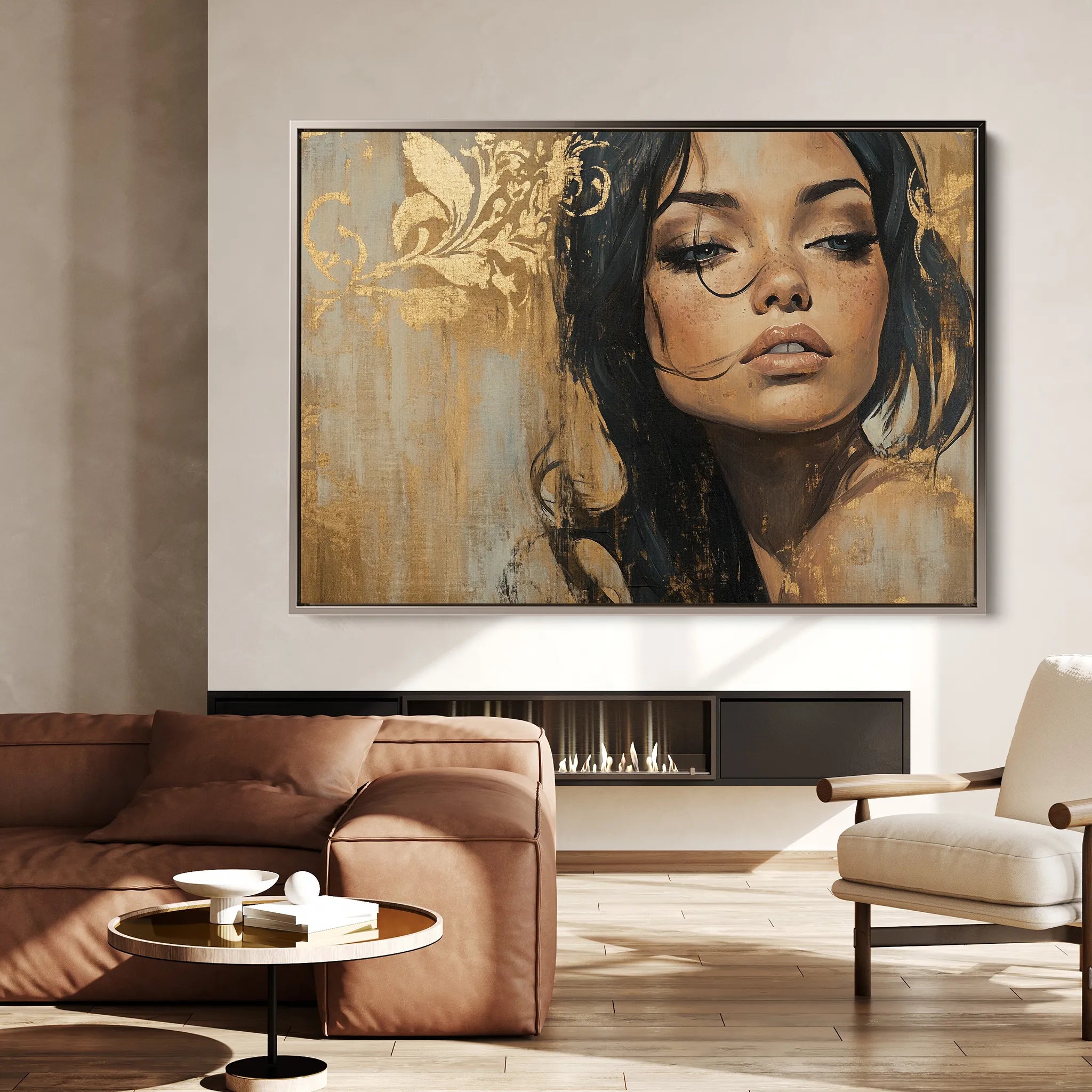 Portrait 153 Canvas Art 60 x 40 cm / Black