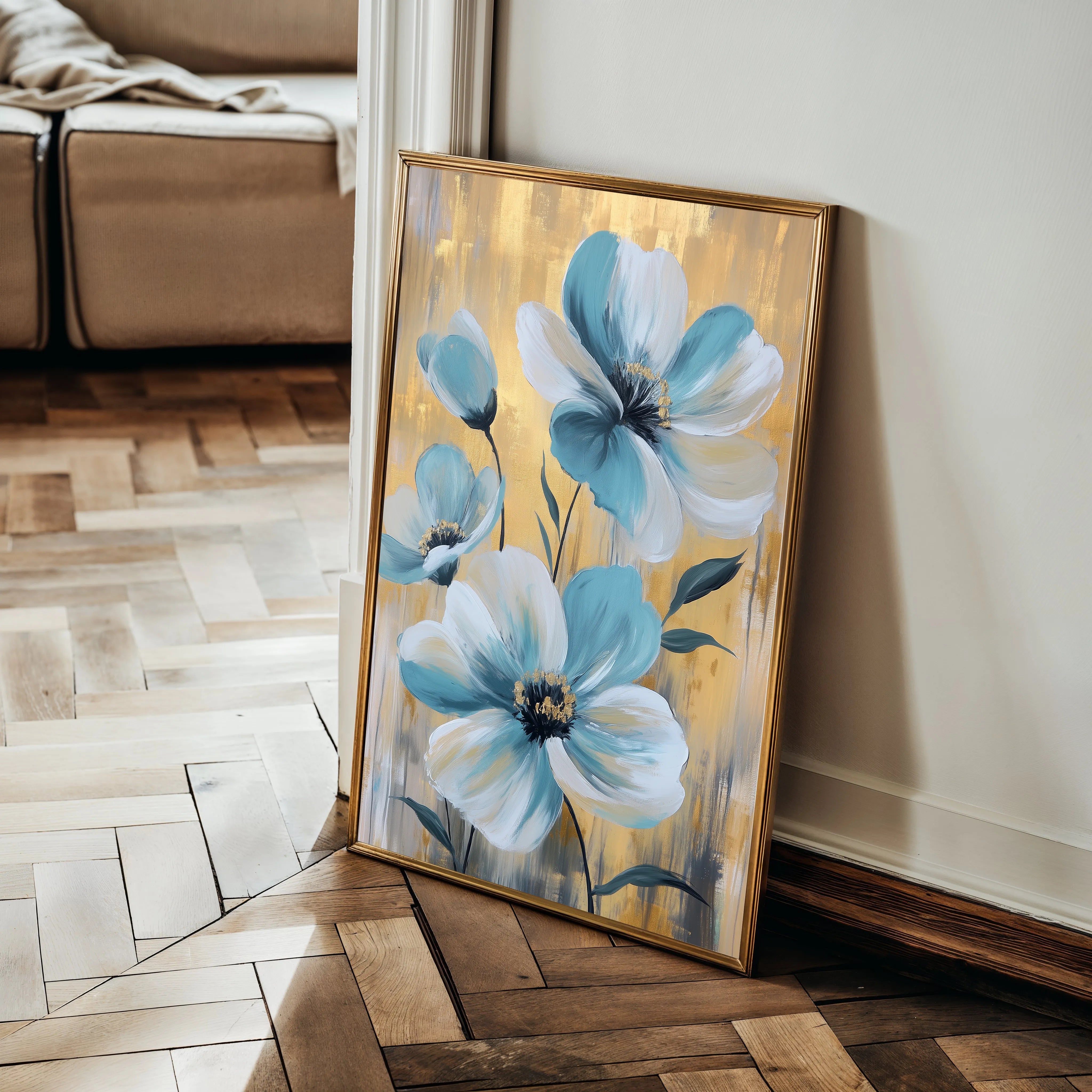 Floral 1545 Canvas Art 60 x 40 cm / Black