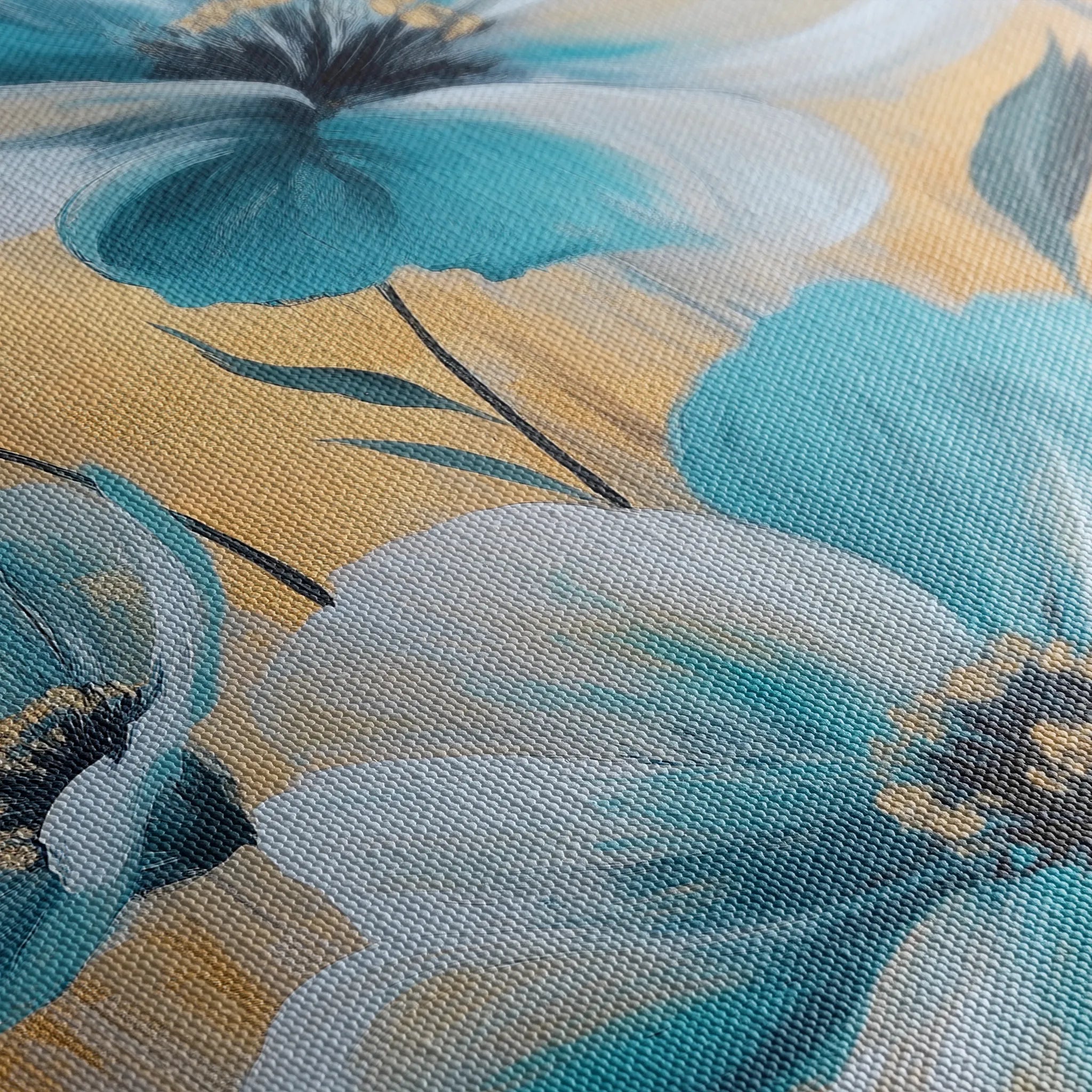 Floral 1545 Canvas Art 60 x 40 cm / Black