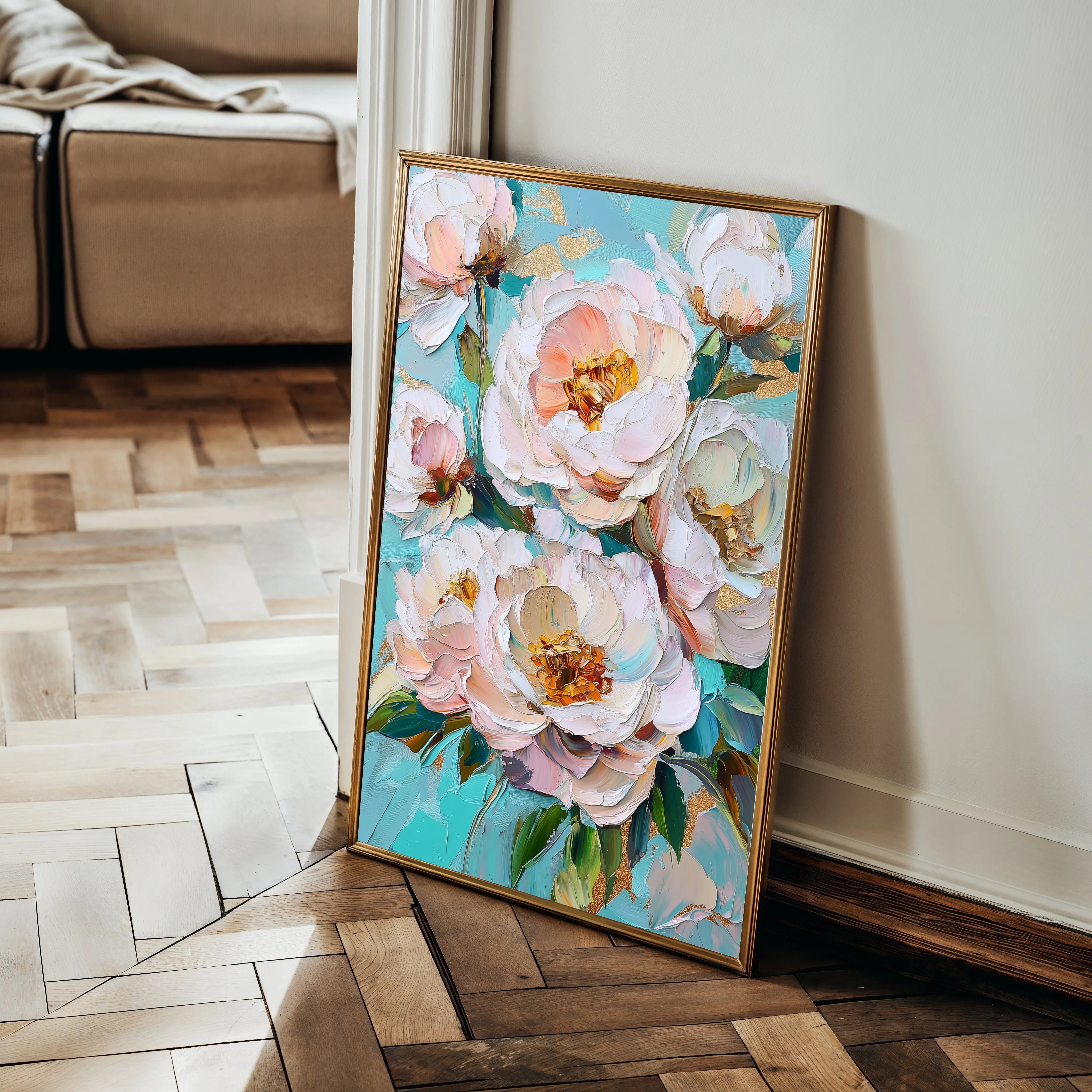 Floral 1546 Canvas Art 60 x 40 cm / Black