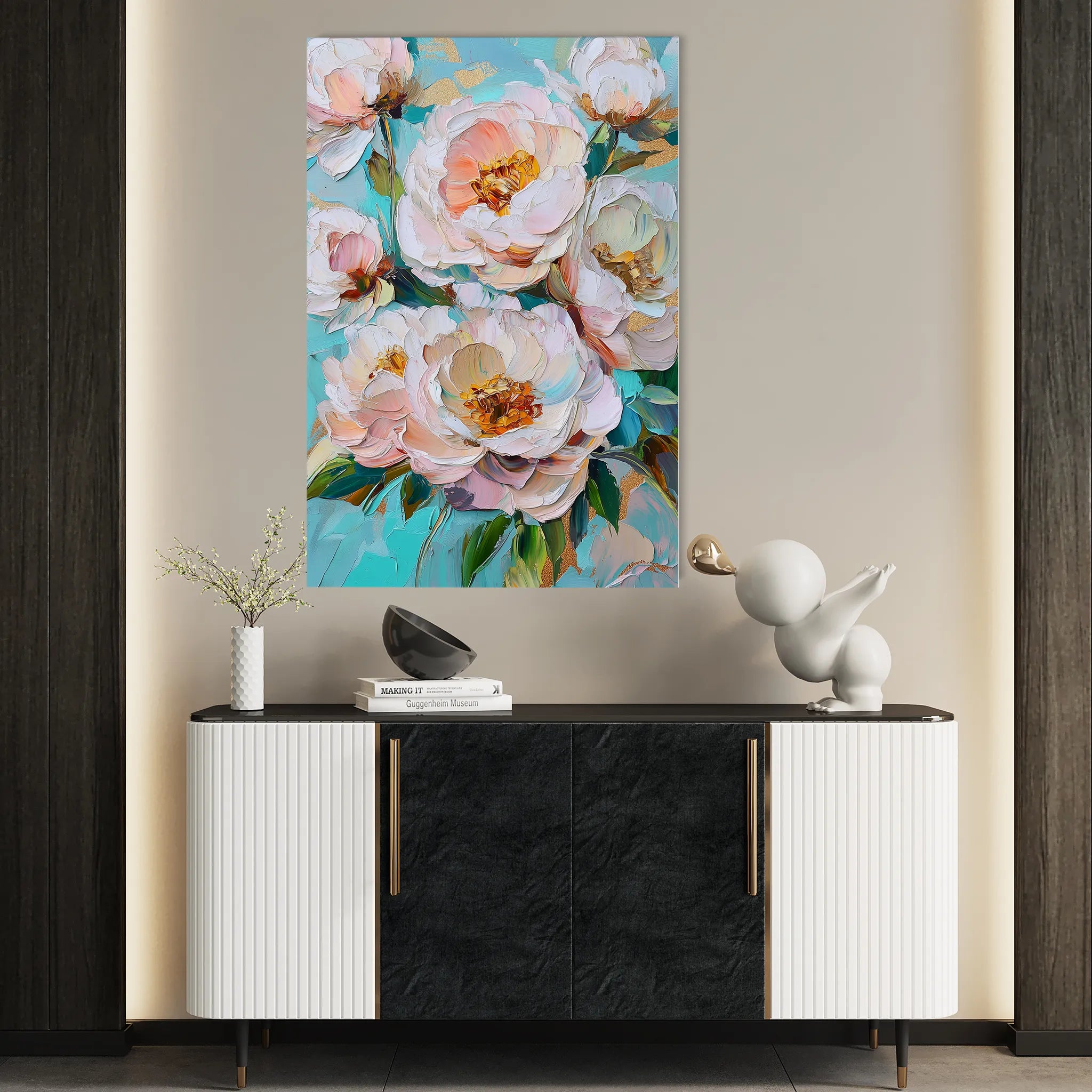 Floral 1546 Canvas Art 60 x 40 cm / Black