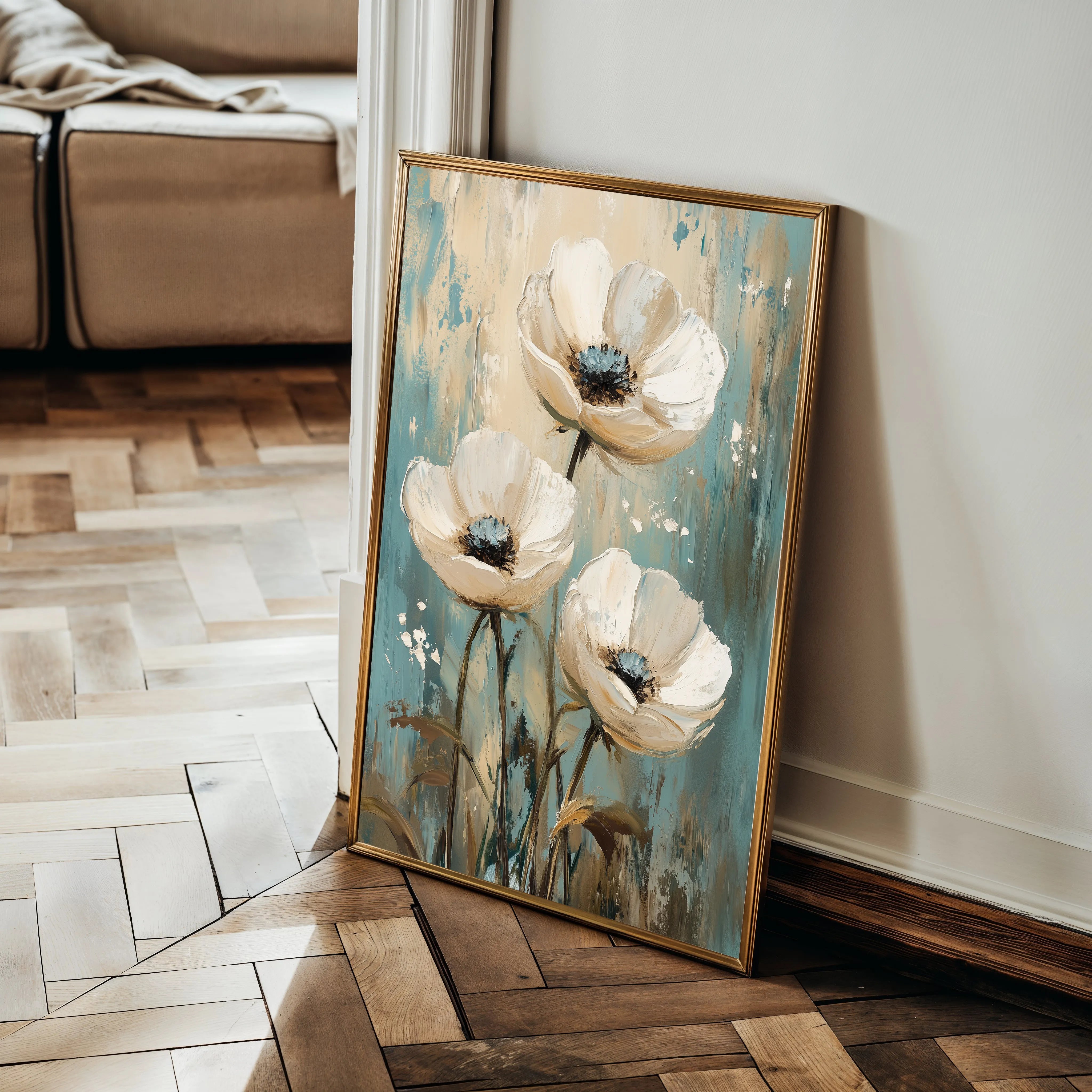 Floral 1550 Canvas Art 60 x 40 cm / Black