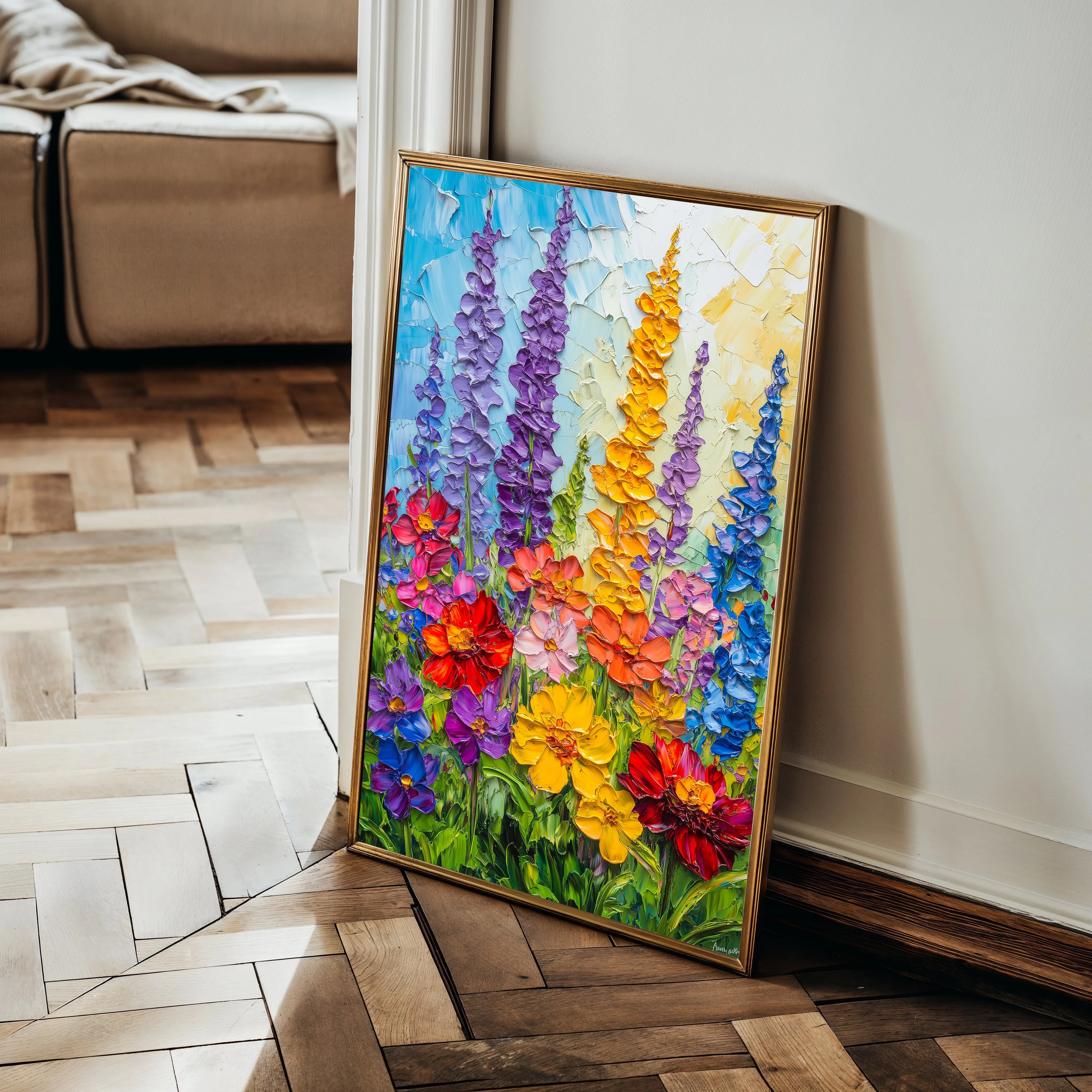 Floral 1552 Canvas Art 60 x 40 cm / Black