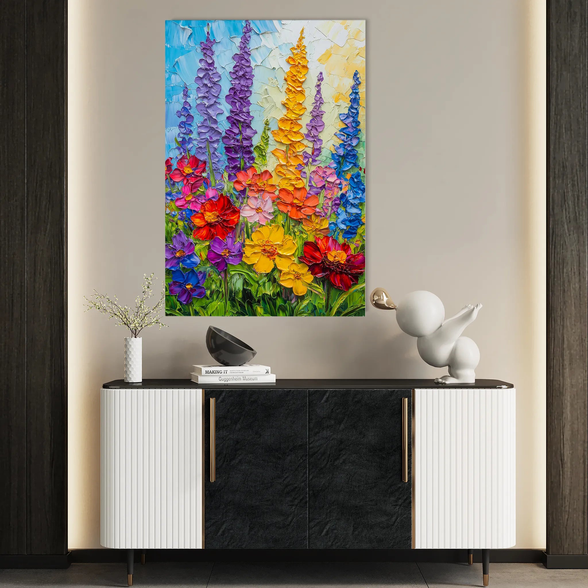 Floral 1552 Canvas Art 60 x 40 cm / Black