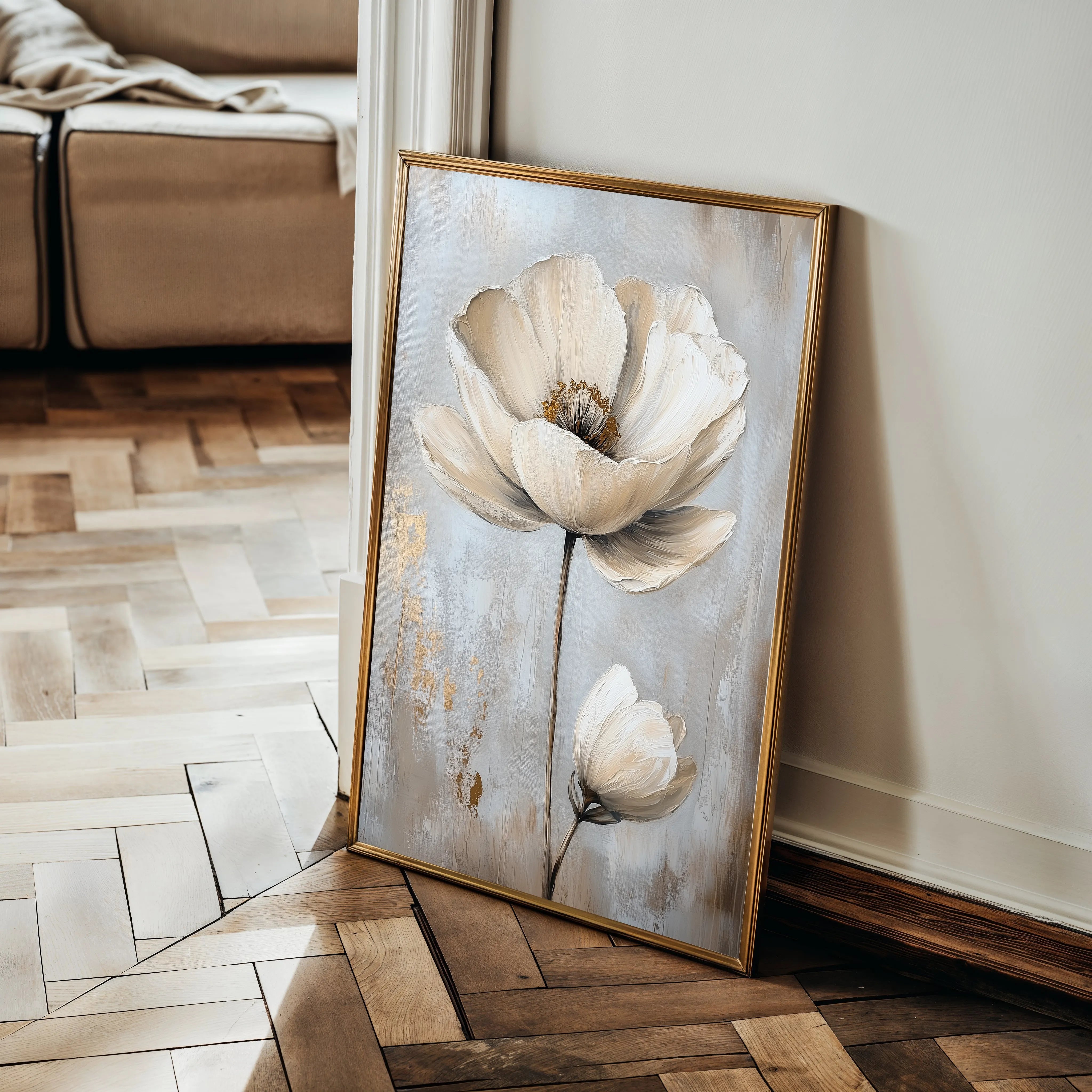 Floral 1558 Canvas Art 60 x 40 cm / Black